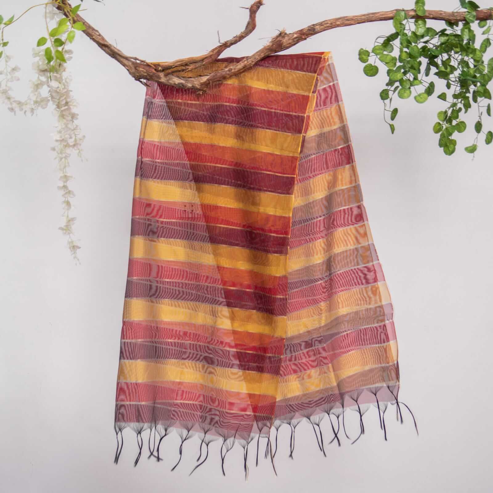 Khaddi Woven Multi Striped Dupatta