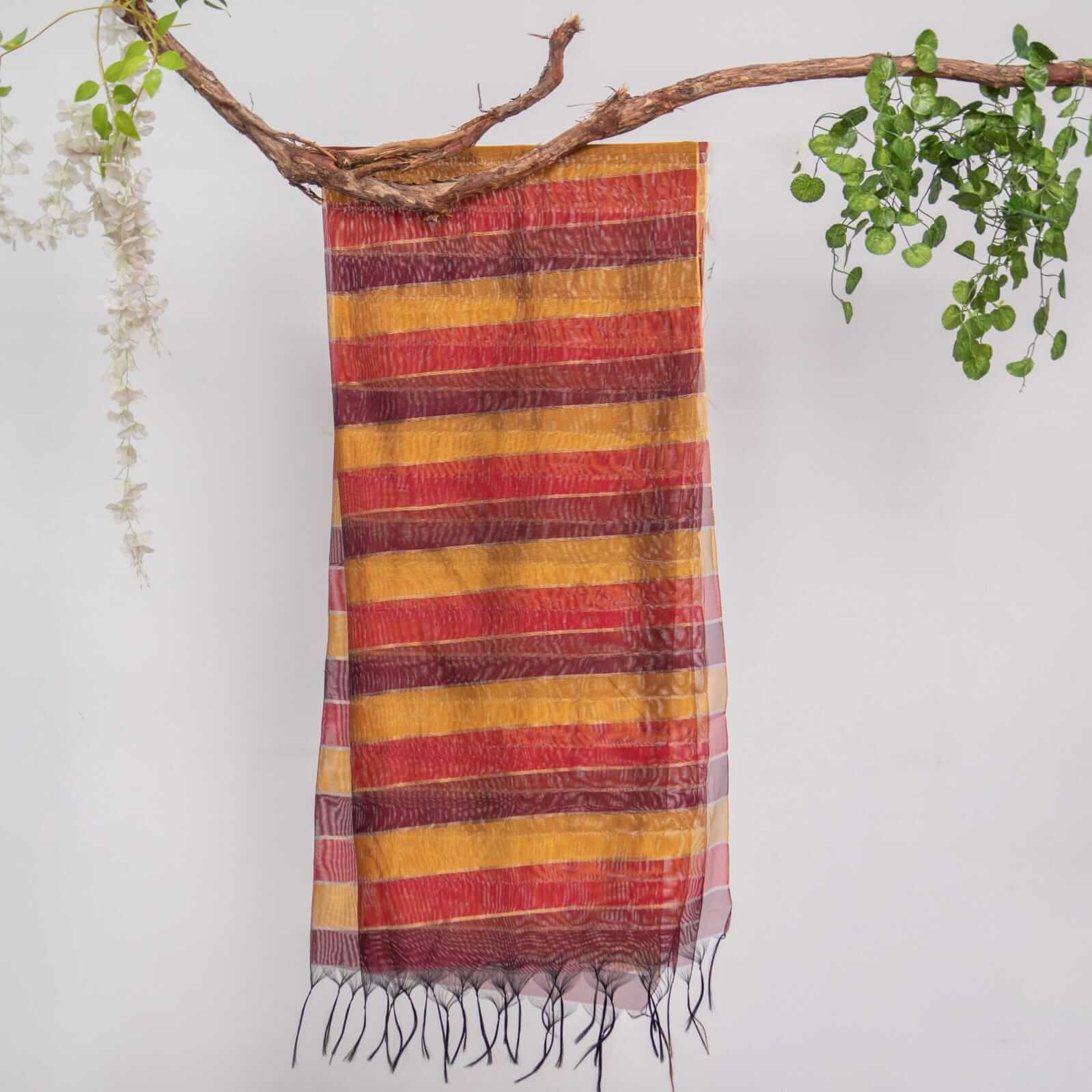 Khaddi Woven Multi Striped Dupatta