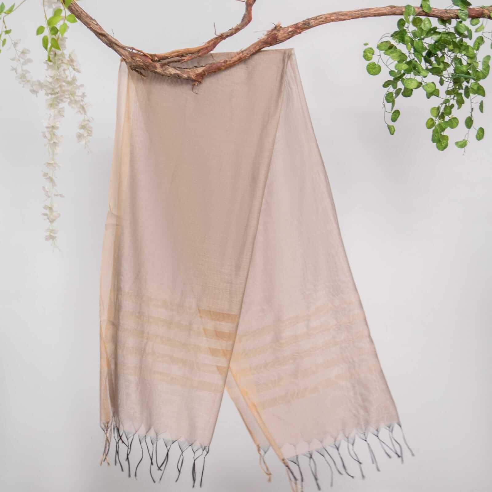 Khaddi Woven Oak Brown All Sided Border Dupatta