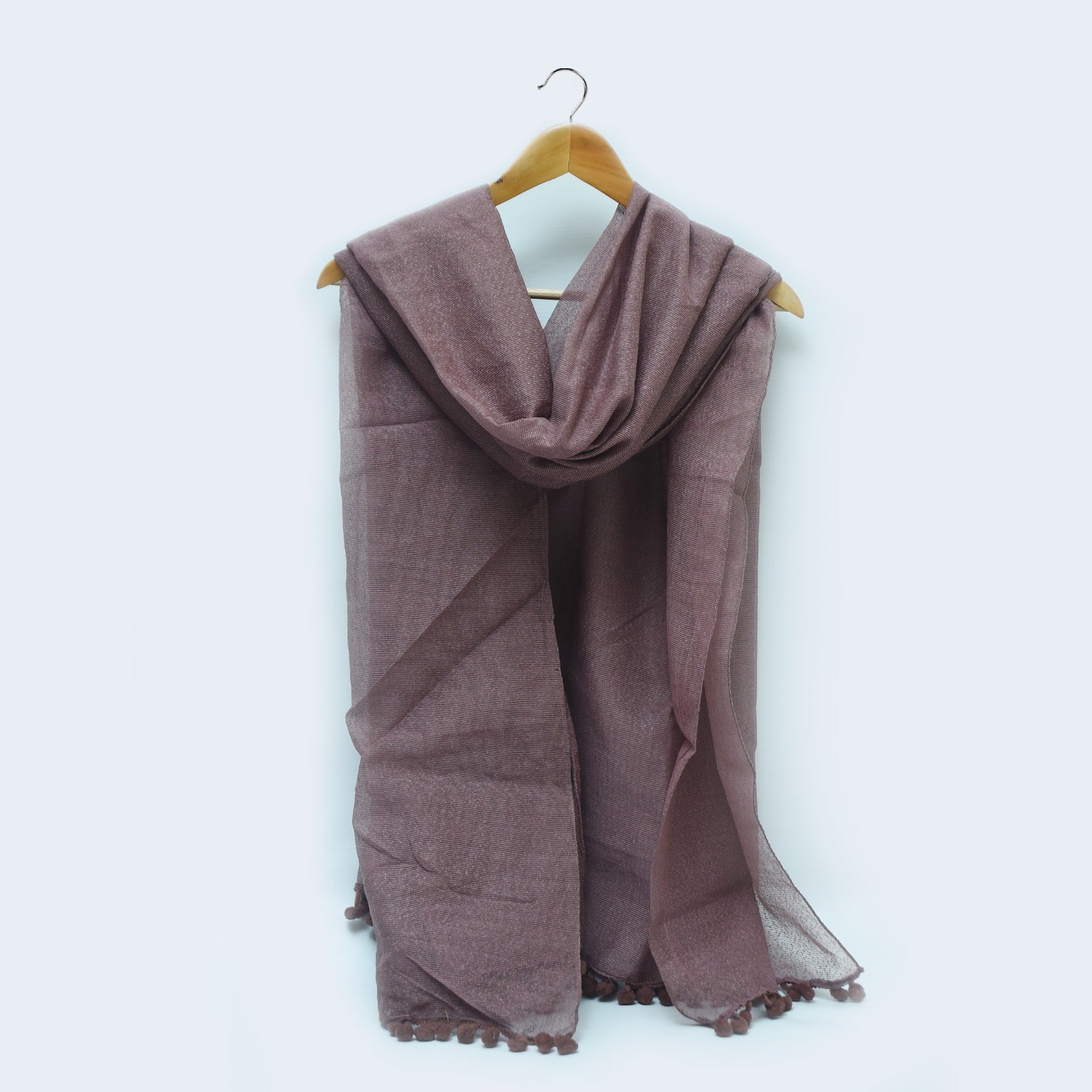 Khaddi Two Sided Lace Chocolate Brown Dupatta