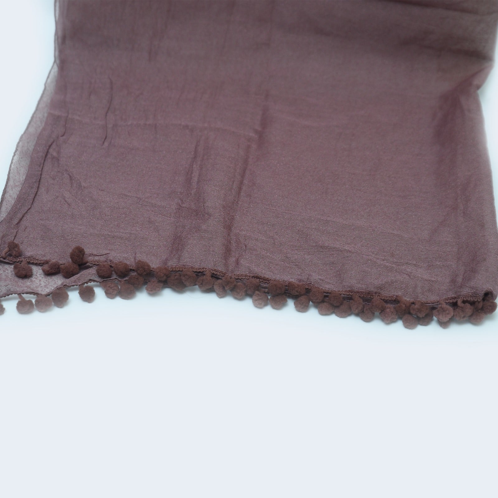Khaddi Woven Two Sided Lace Chocolate Brown Dupatta