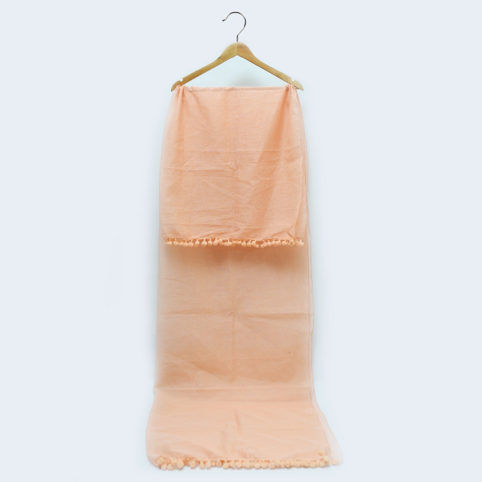 Khaddi Woven Two Sided Lace Peach Dupatta
