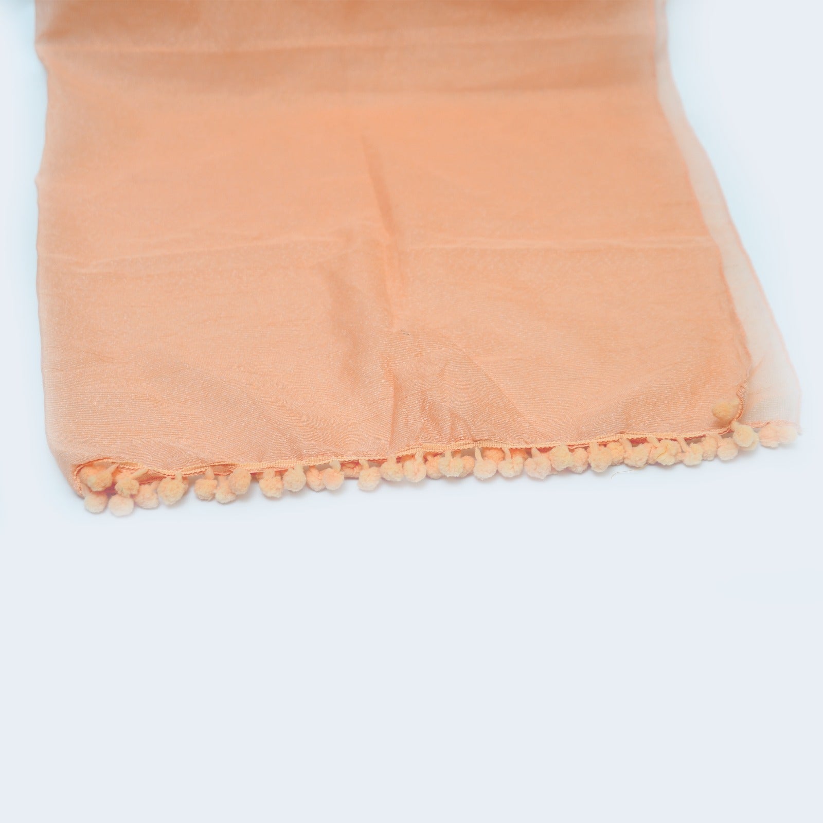 Khaddi Woven Two Sided Lace Peach Dupatta
