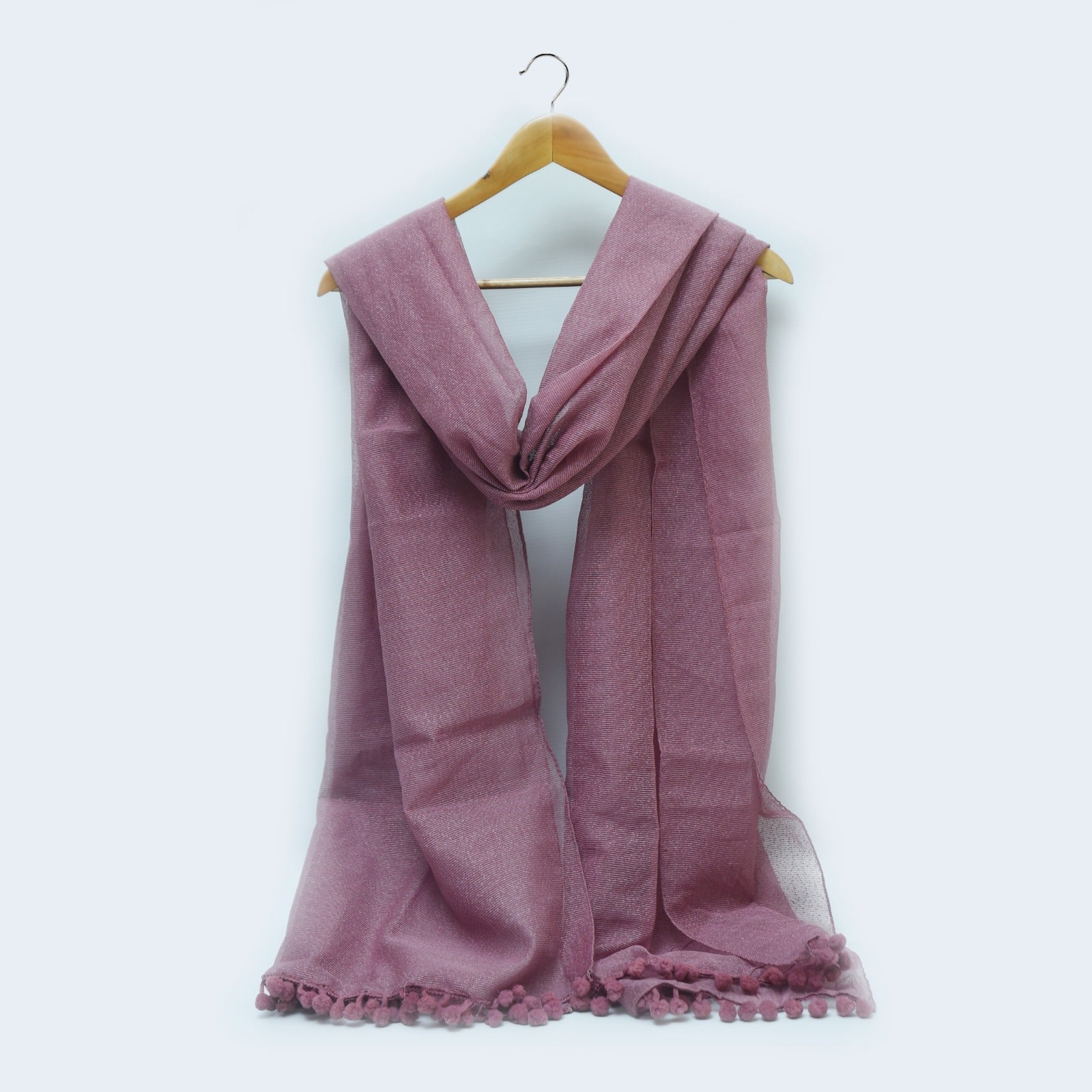 Khaddi Woven Two Sided Lace Plum Dupatta