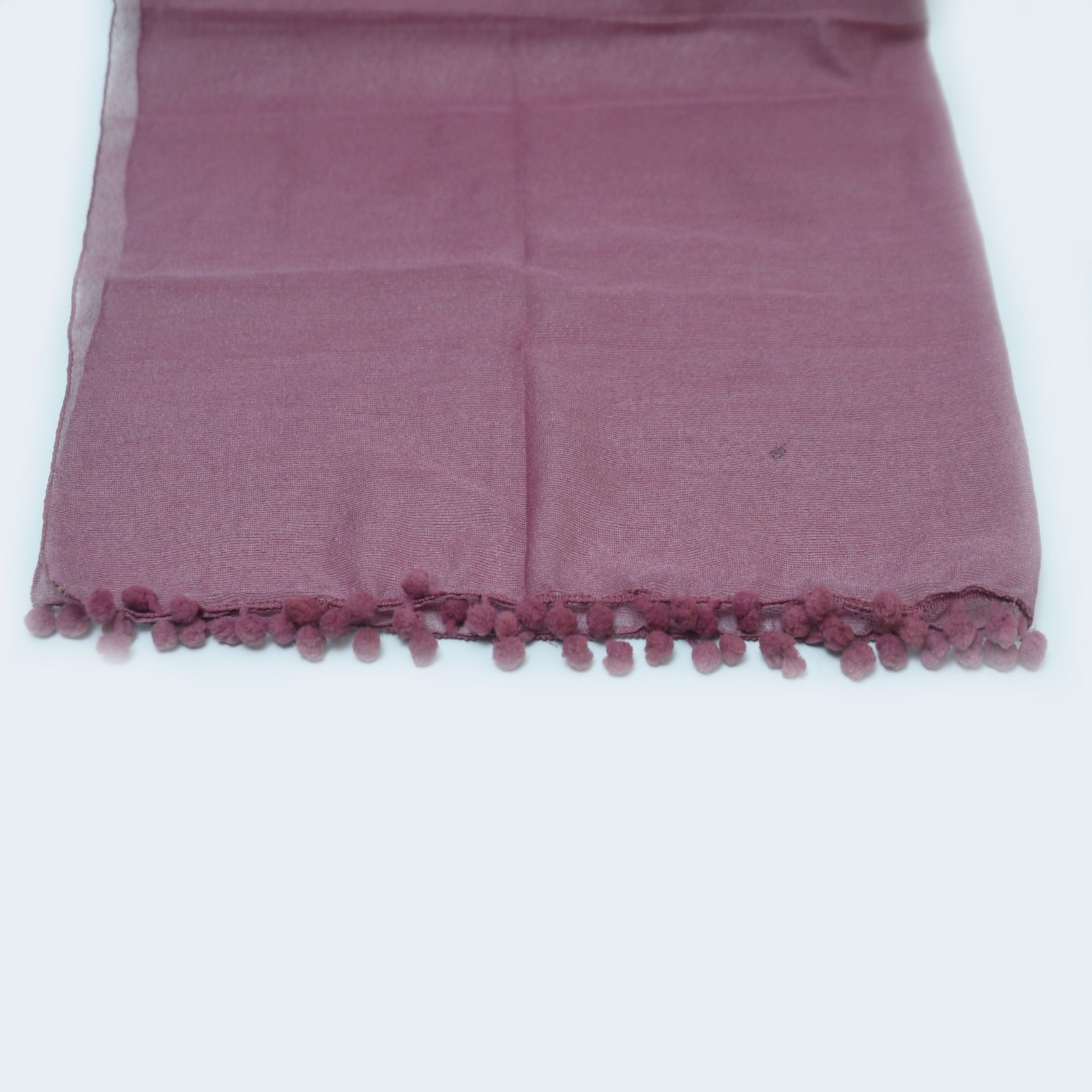 Khaddi Woven Two Sided Lace Plum Dupatta