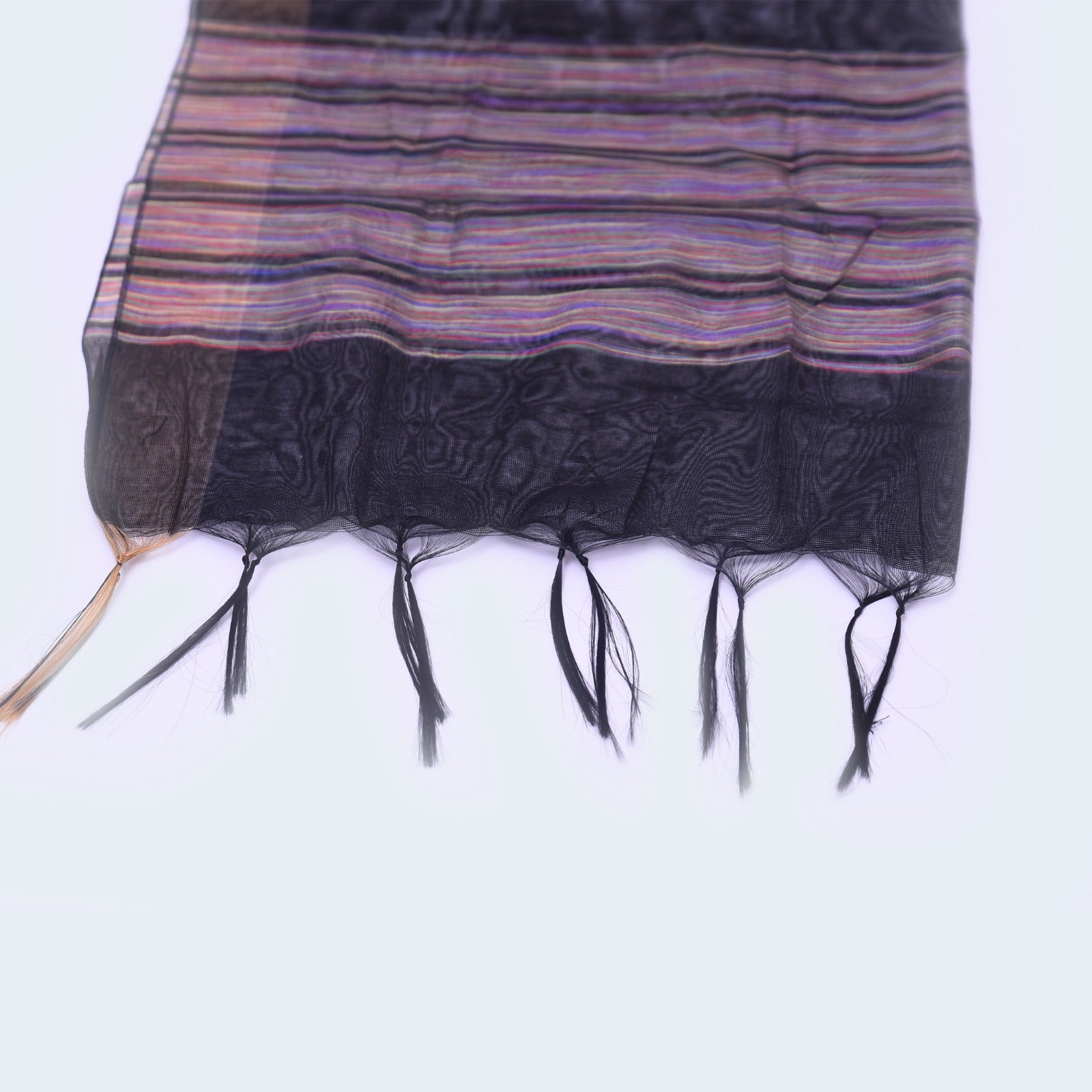 Khaddi Woven Black All Sided Multi Border Dupatta