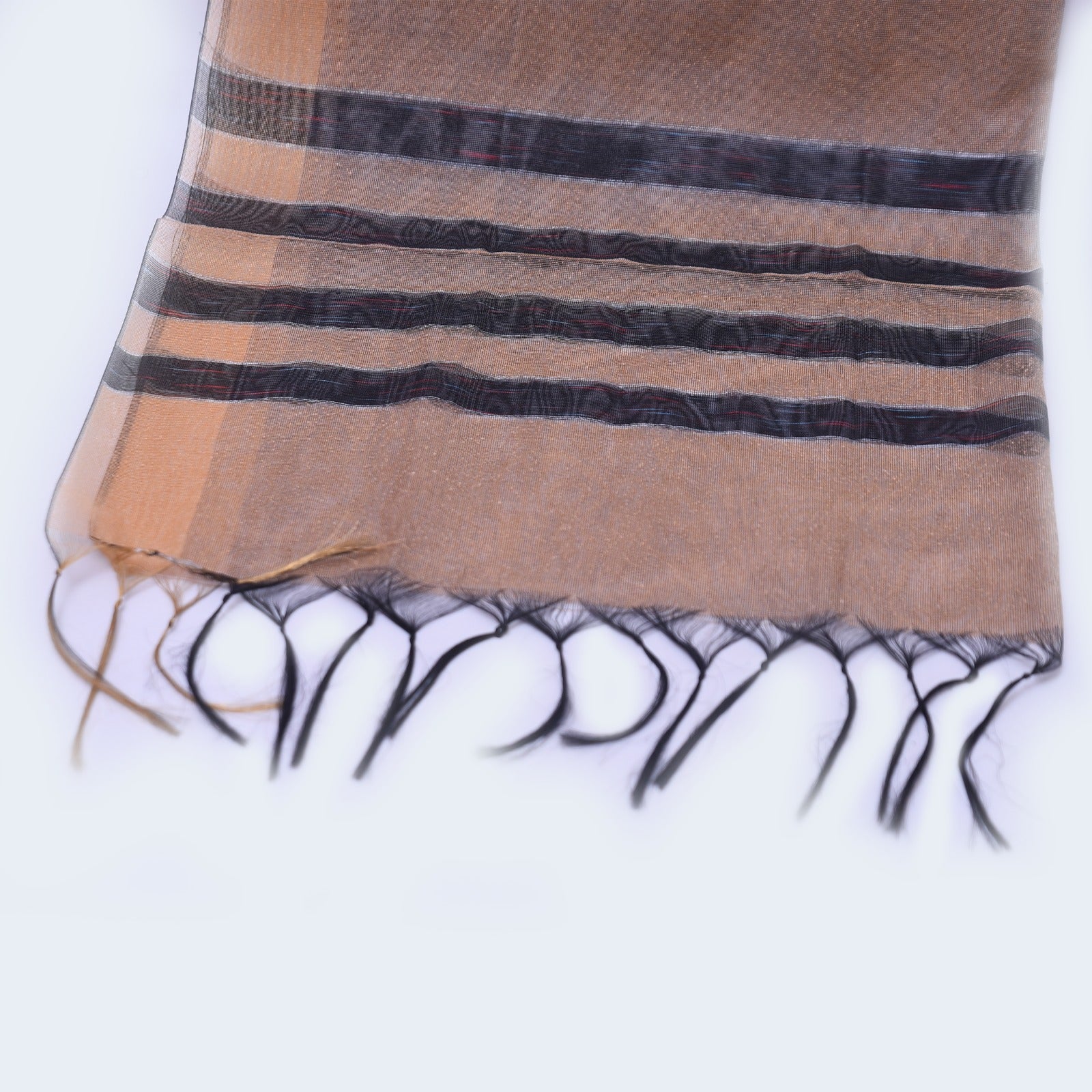 Khaddi Woven Brown Black All Sided Border Dupatta
