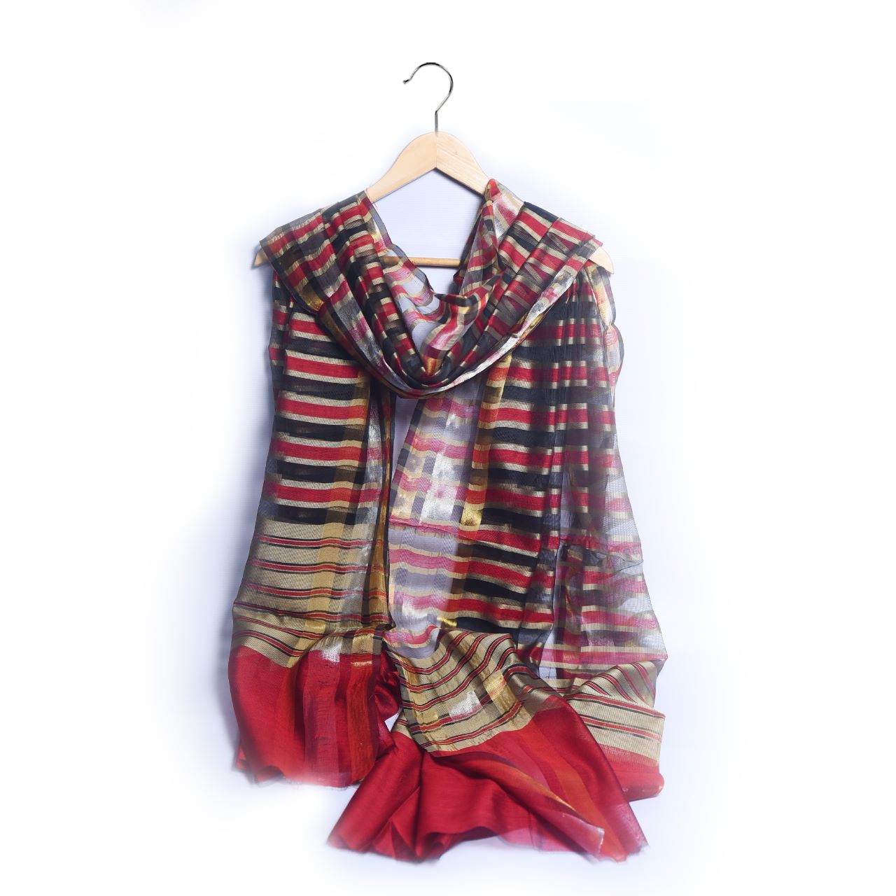 Khaddi Woven Red Zeebra Style Dupatta