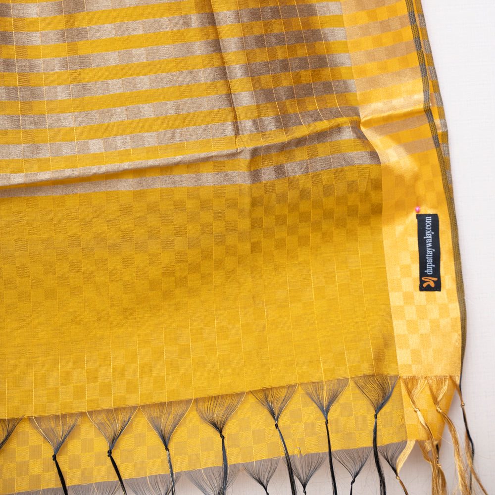 Golden Yellow Woven Khaddi Dupatta DUPPATTY WALAY