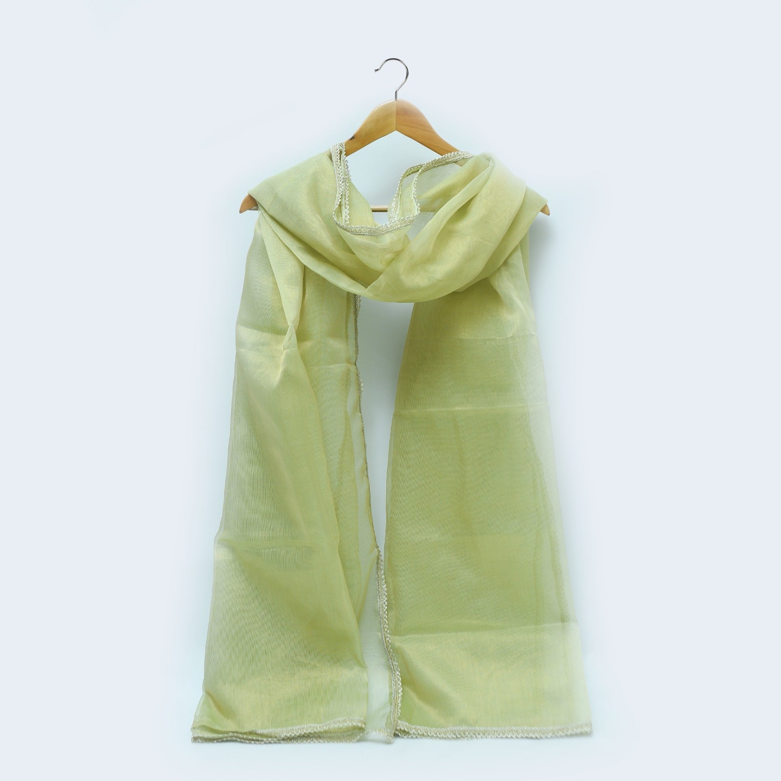 Mesuri Green All Sided Lace Dupatta