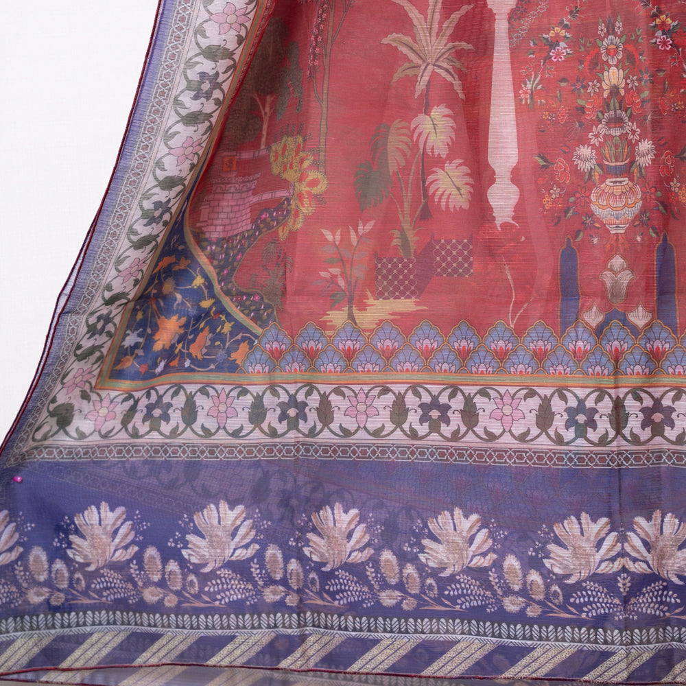 Maroon Monark Dupatta with Ornate Palace-Inspired Design DUPPATTY WALAY