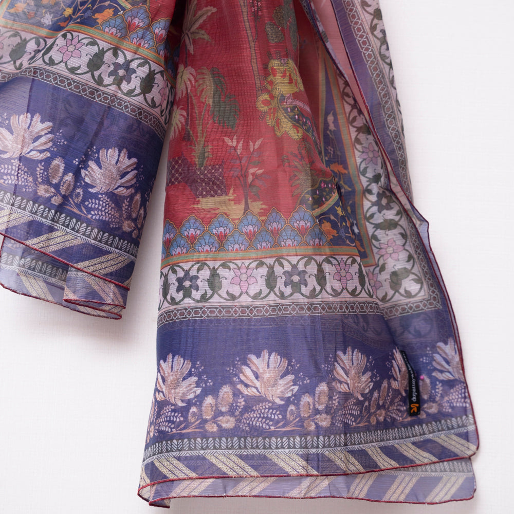 Maroon Monark Dupatta with Ornate Palace-Inspired Design DUPPATTY WALAY