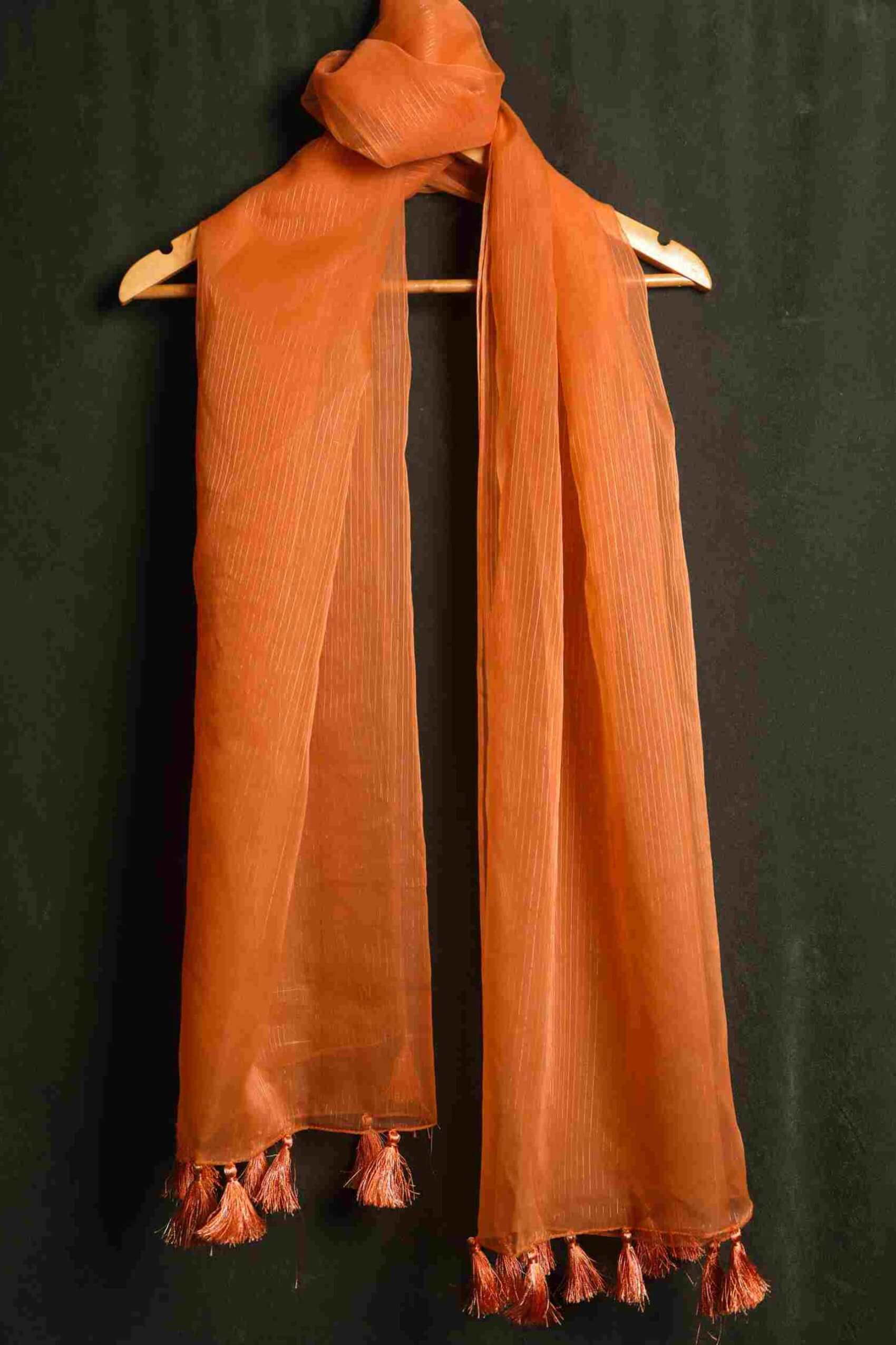 Organza Orange with Tussle Dupatta
