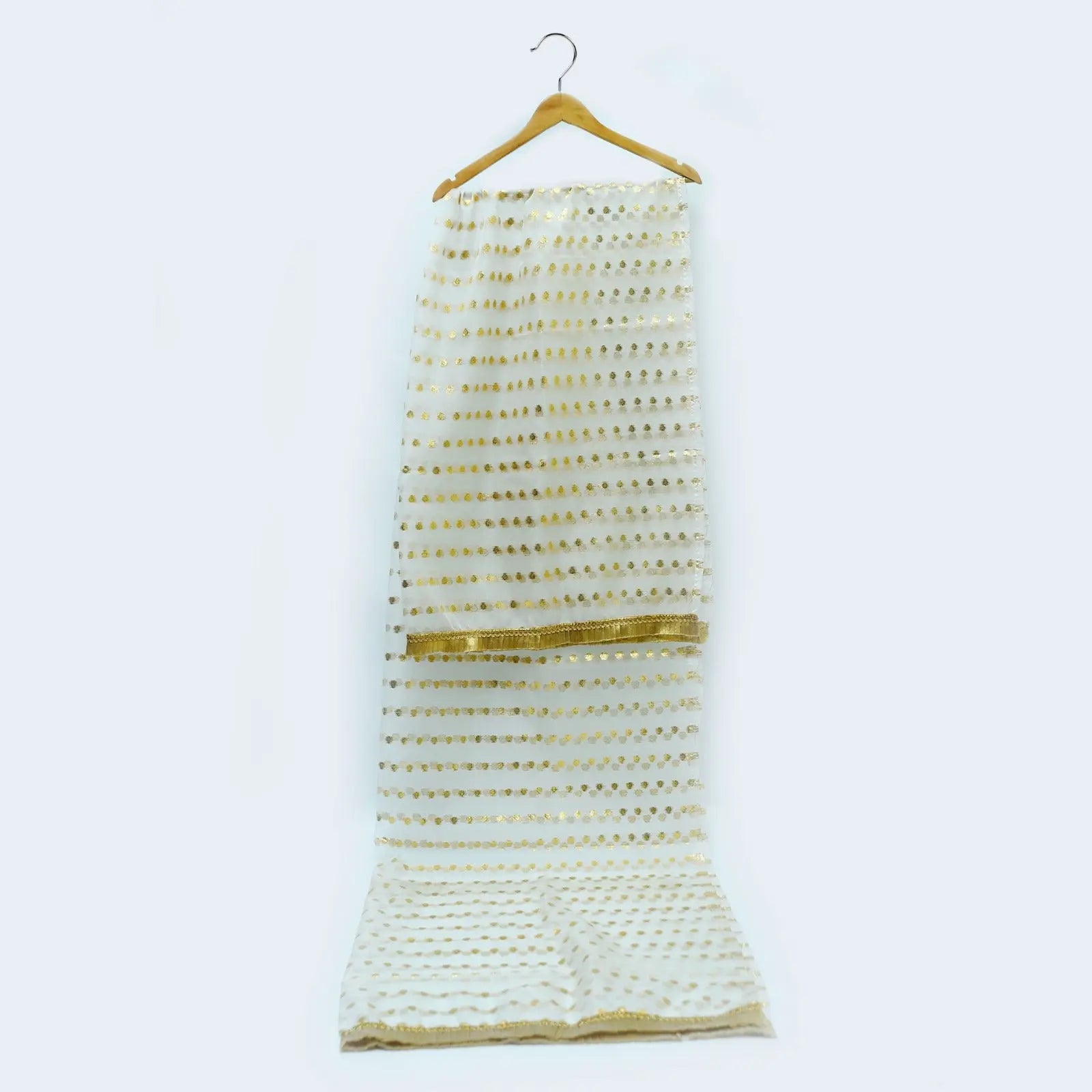 Nylon Organza Golden Bindi Dyeable Dupatta