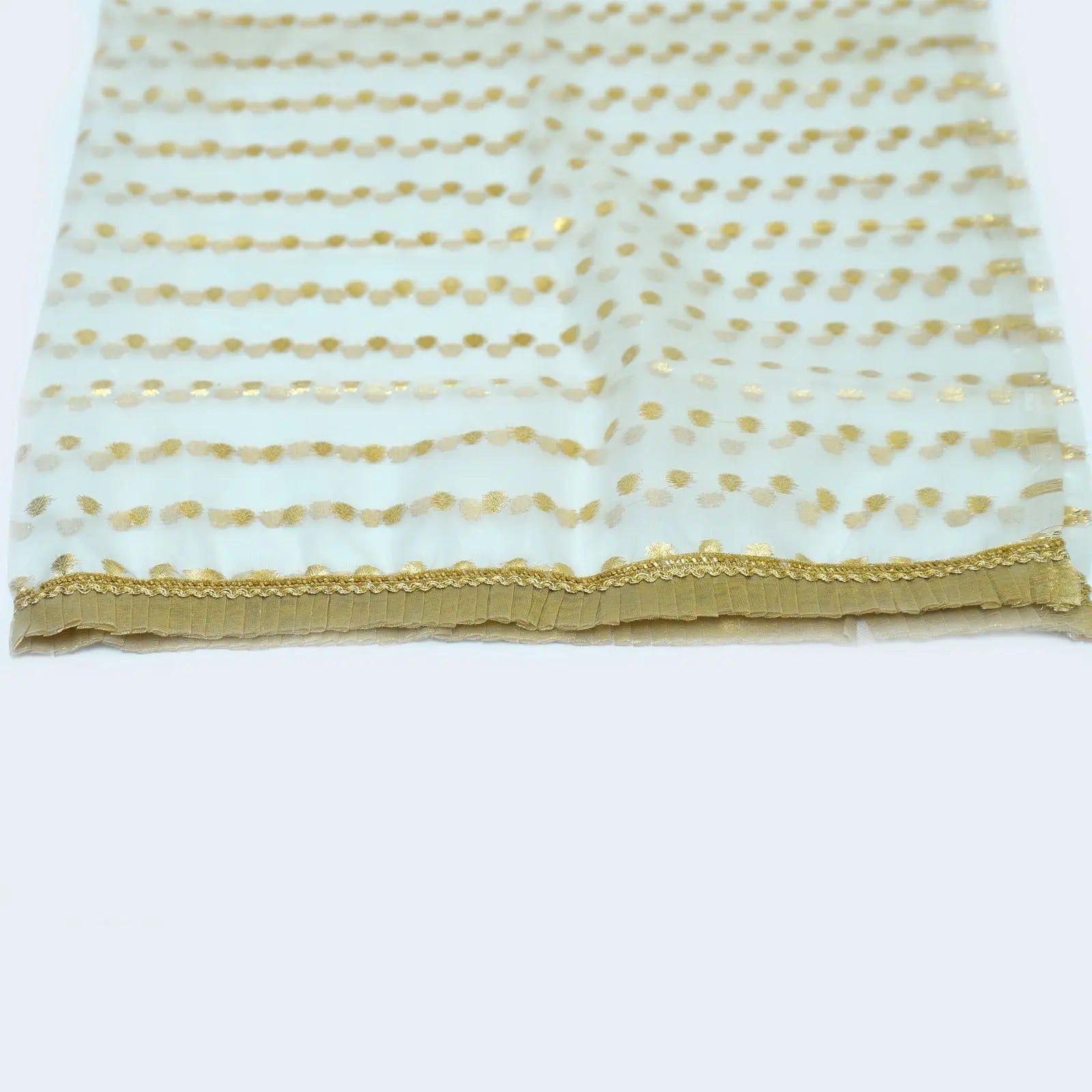 Nylon Organza Golden Bindi Dyeable Dupatta