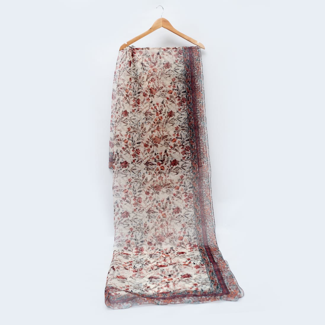 Organza Floral Pattern Printed Dupatta