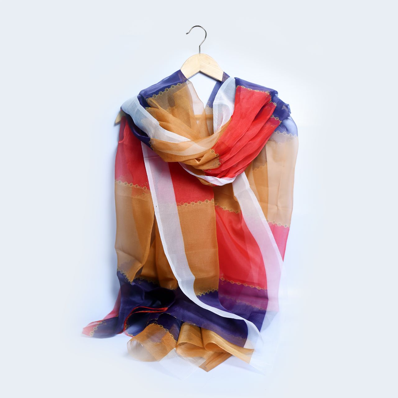 Printed Multi Color Strip Dupatta