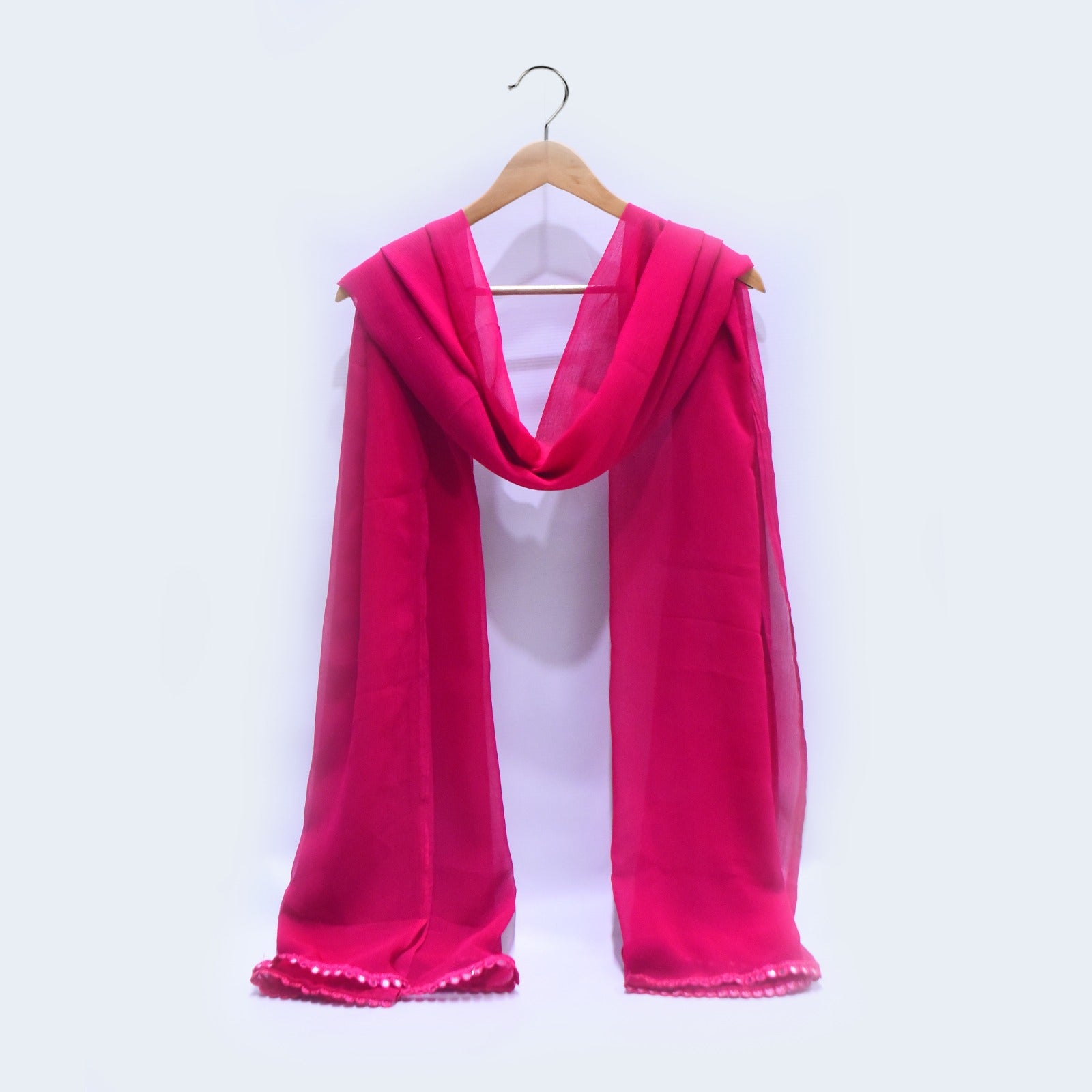 Chiffon Dupatta With All sided Lace