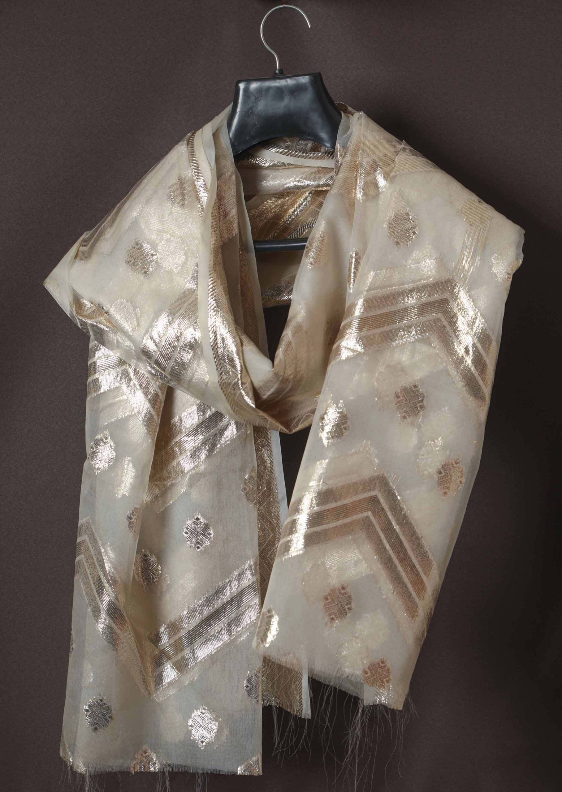 Banarsi Lorex Two Sided Border Nylon Dyeable Shawl