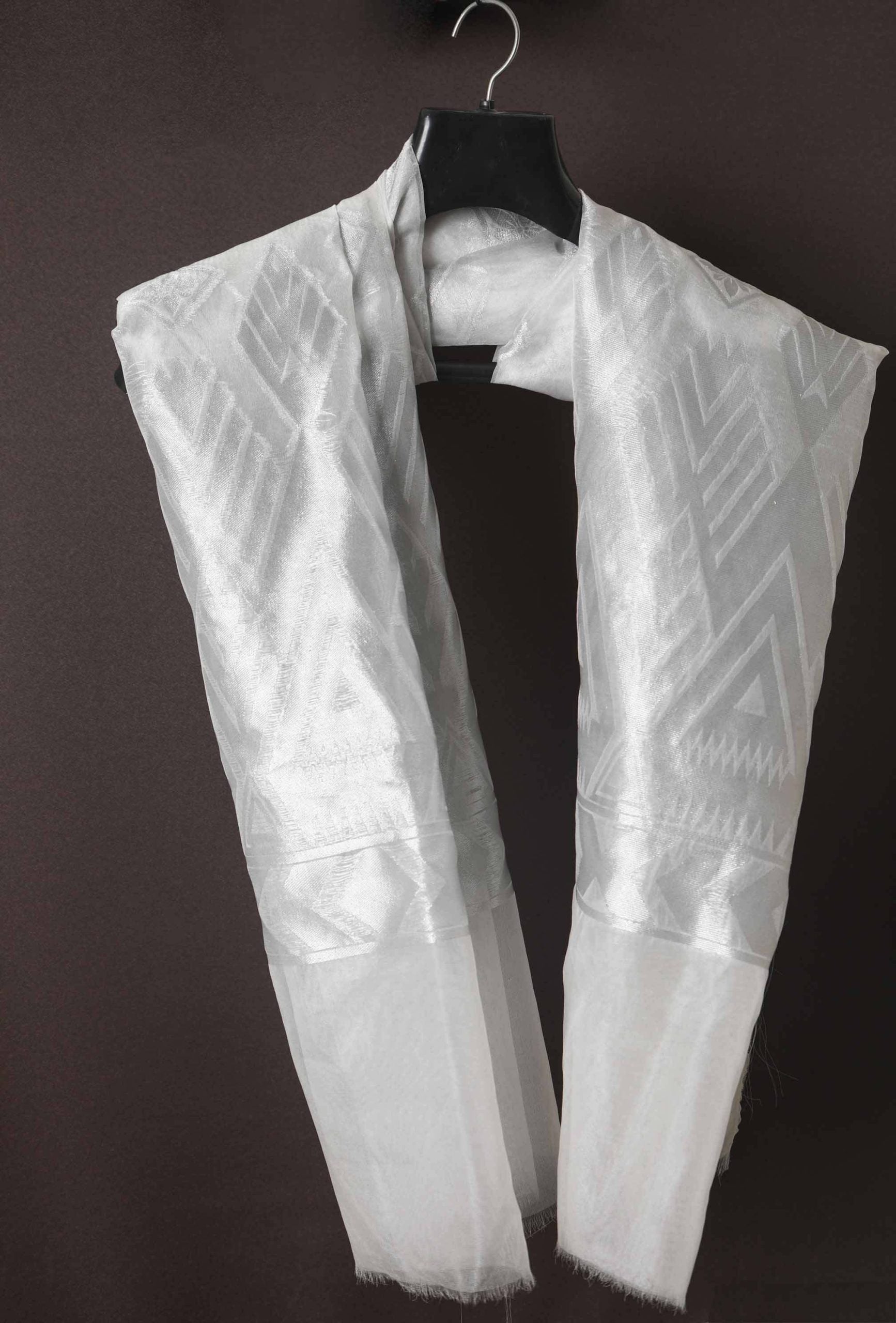 Banarsi Silver Tilla Organza Nylon Shawl