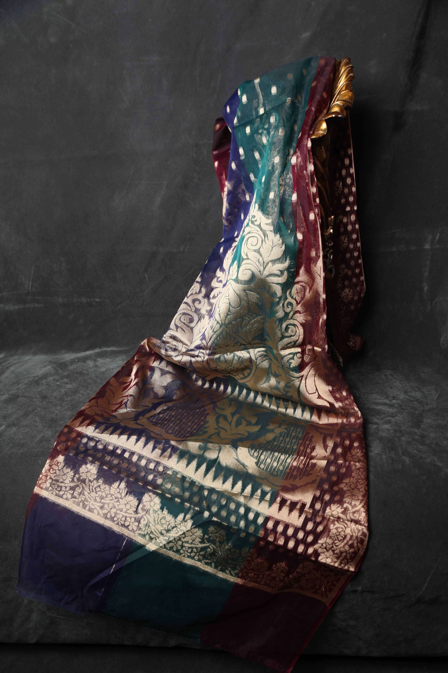 Banarsi Multi Color Organza Shawl