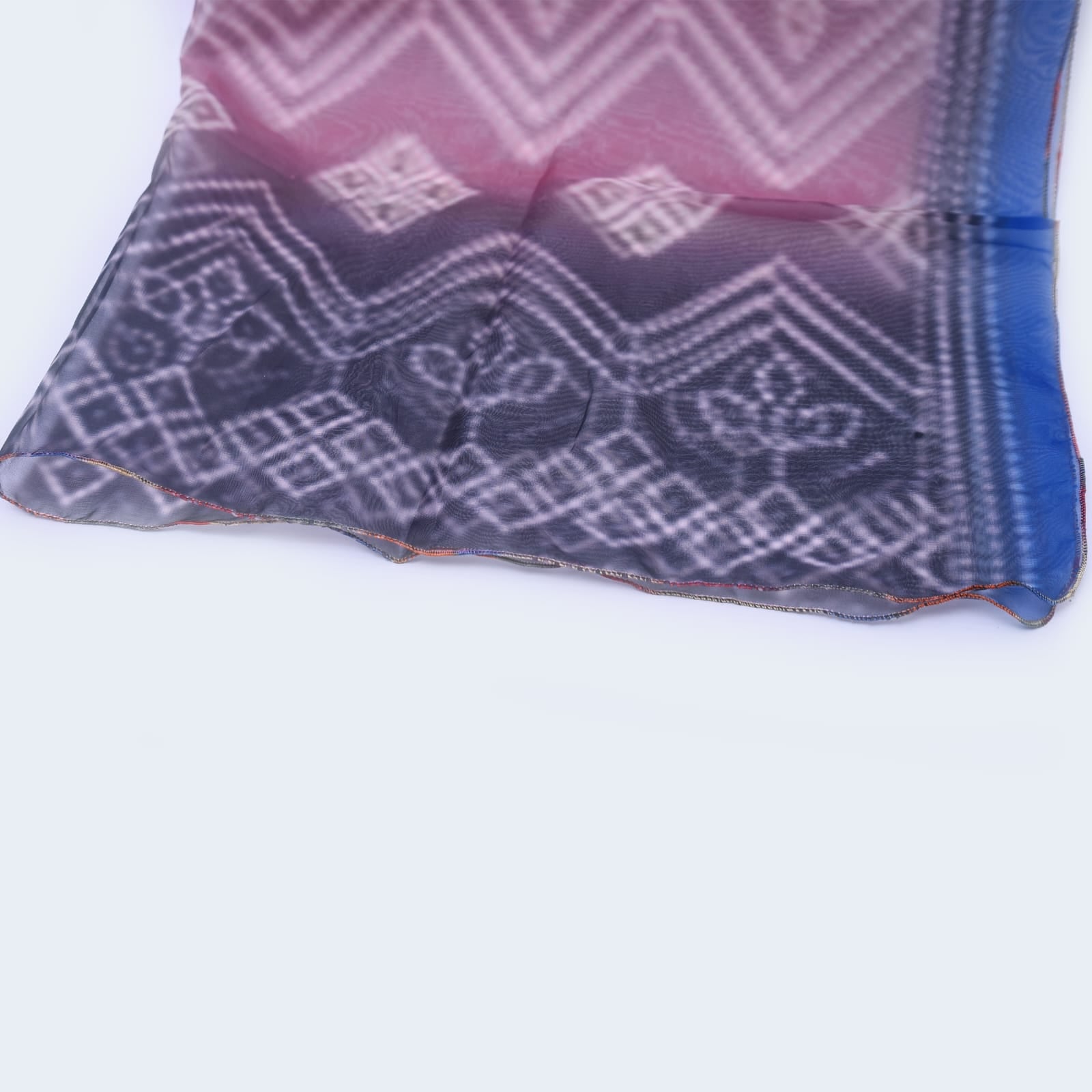 Organza Multi Chevron Floral Printed Dupatta