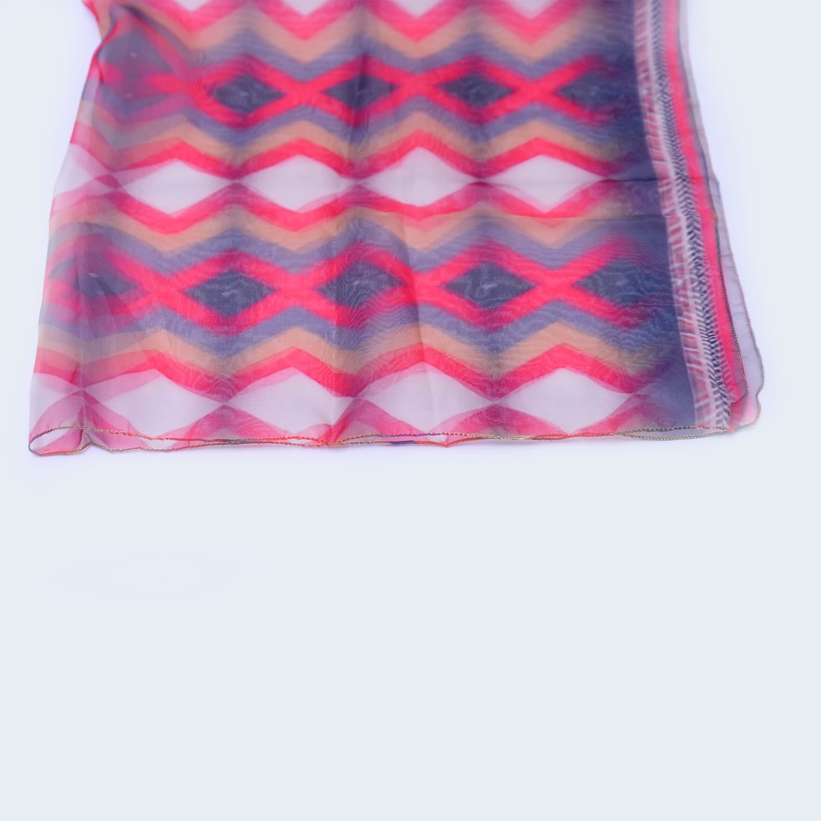 Organza Multi Diamond Pattern Printed Dupatta
