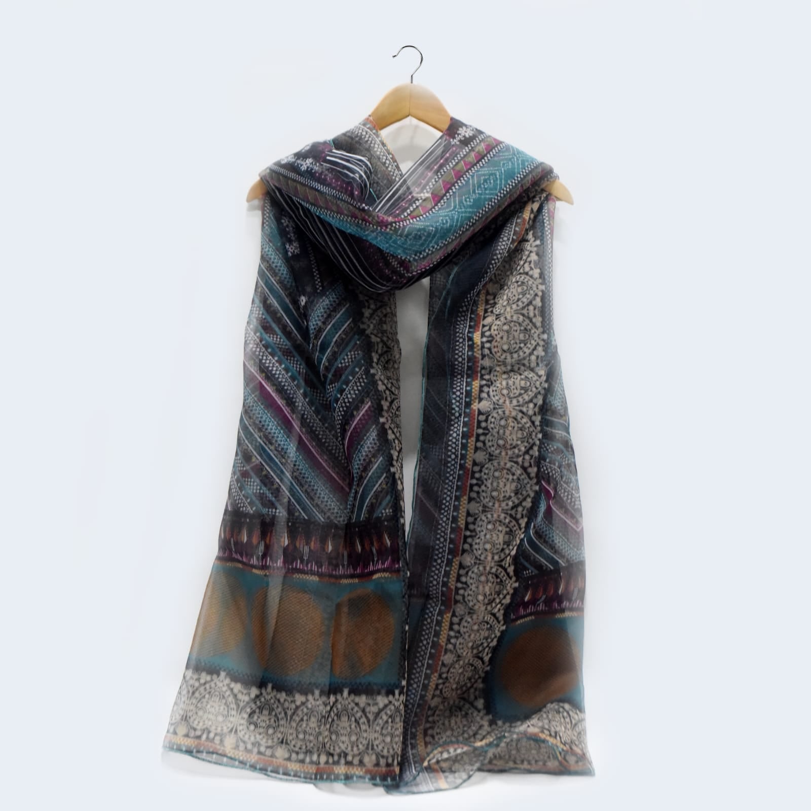 Organza Ornament Pattern Printed Dupatta