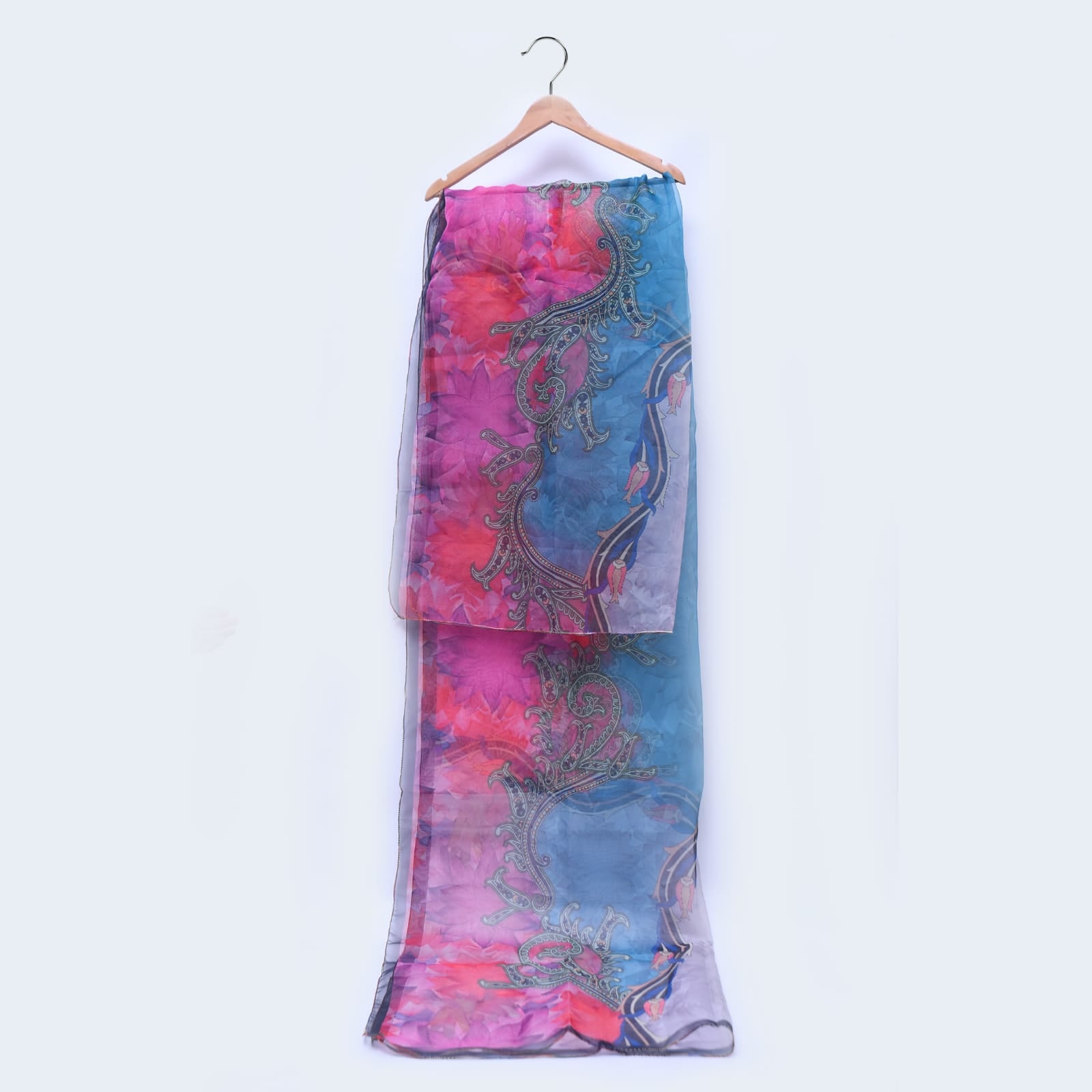 Organza Multi Damask Pattern Printed Dupatta