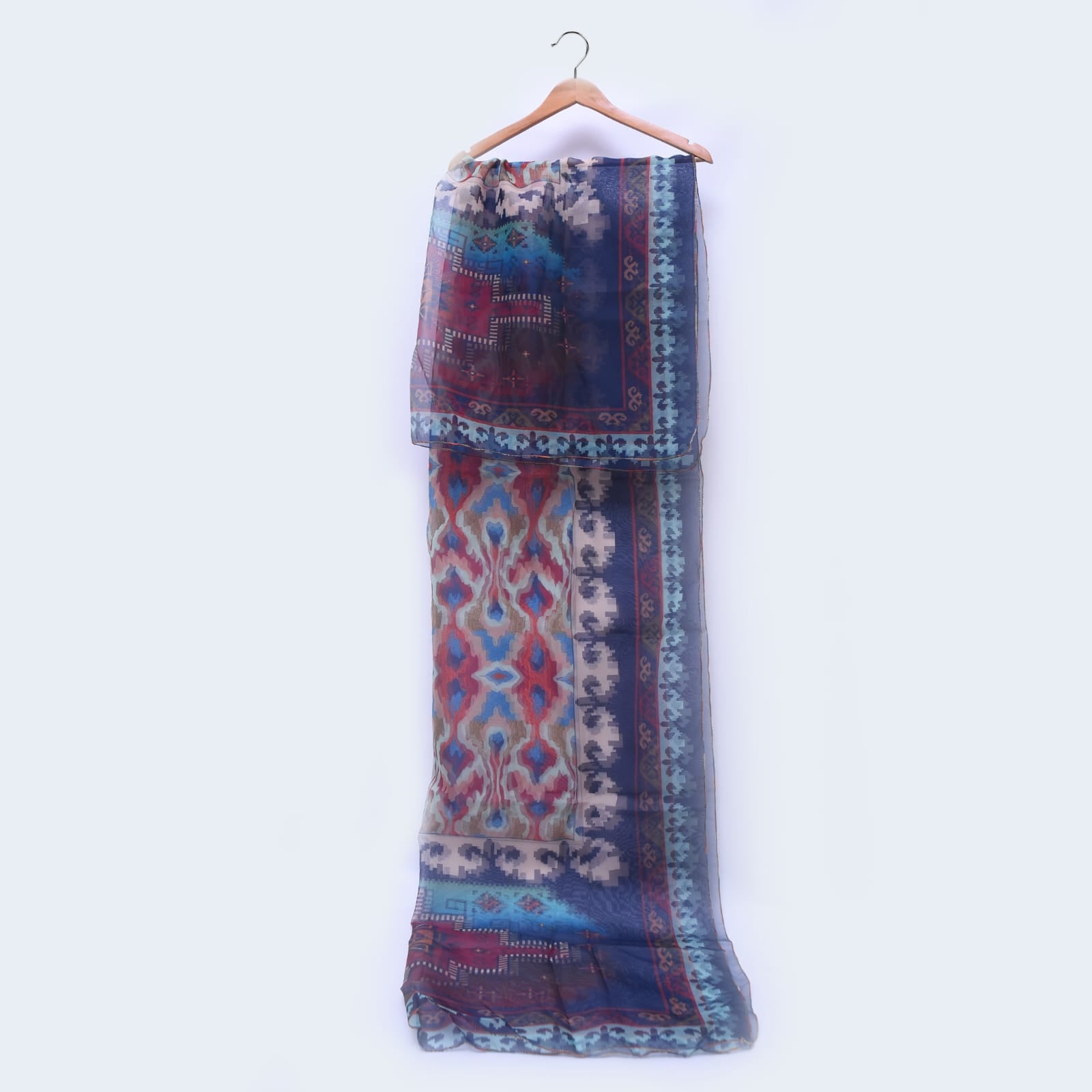 Organza Multi Abstract Art Printed Dupatta