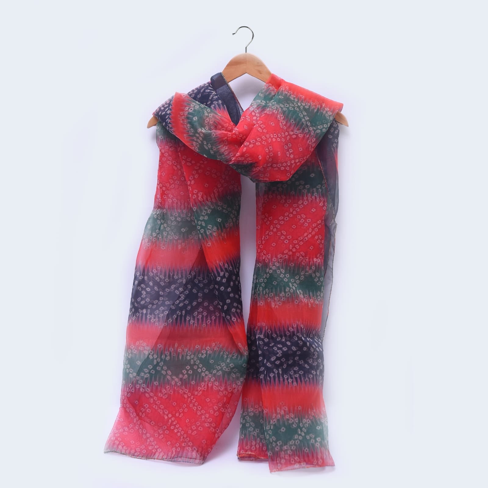 Organza Multi Bandhani Printed Dupatta