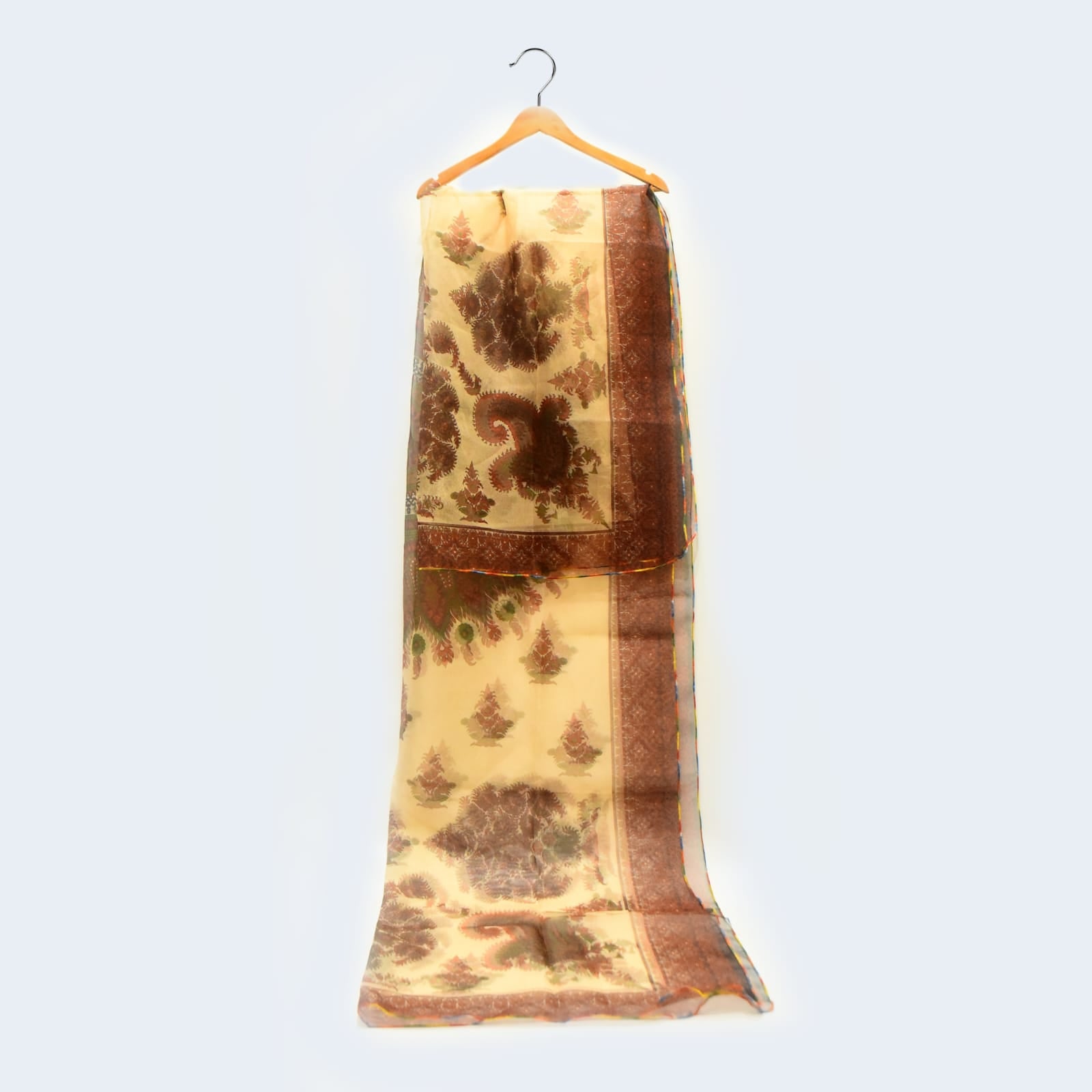 Organza Skin Paisley Printed Dupatta
