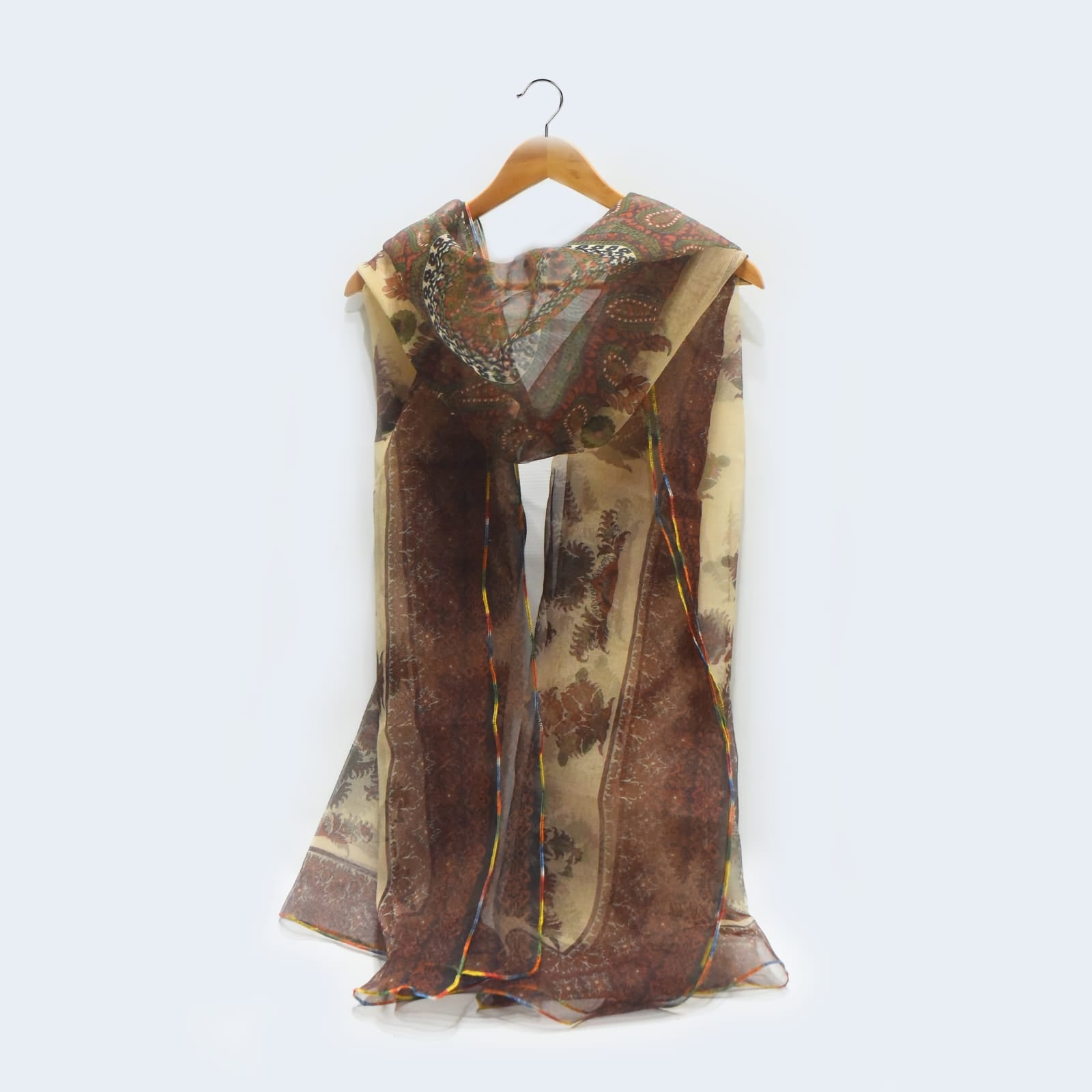 Organza Skin Paisley Printed Dupatta