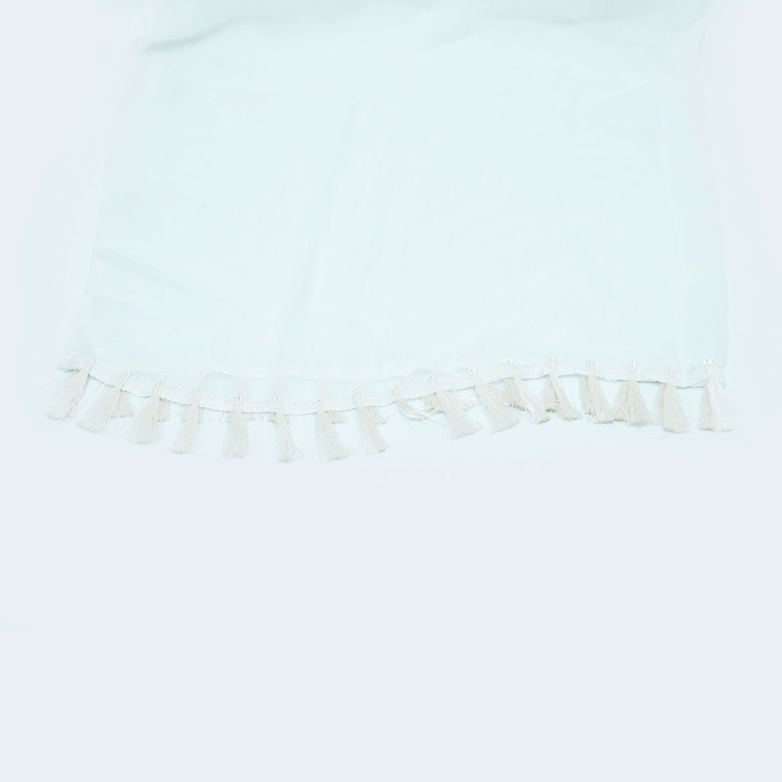 White Chiffon Dupatta With Two Sided Lace