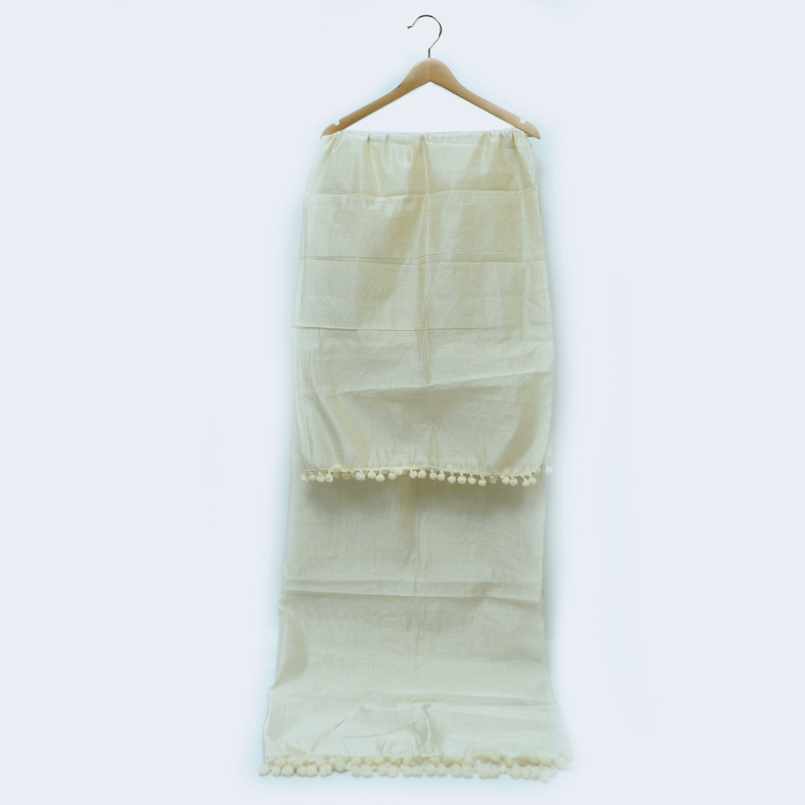 Khaddi Woven Two Sided Lace Skin Dupatta