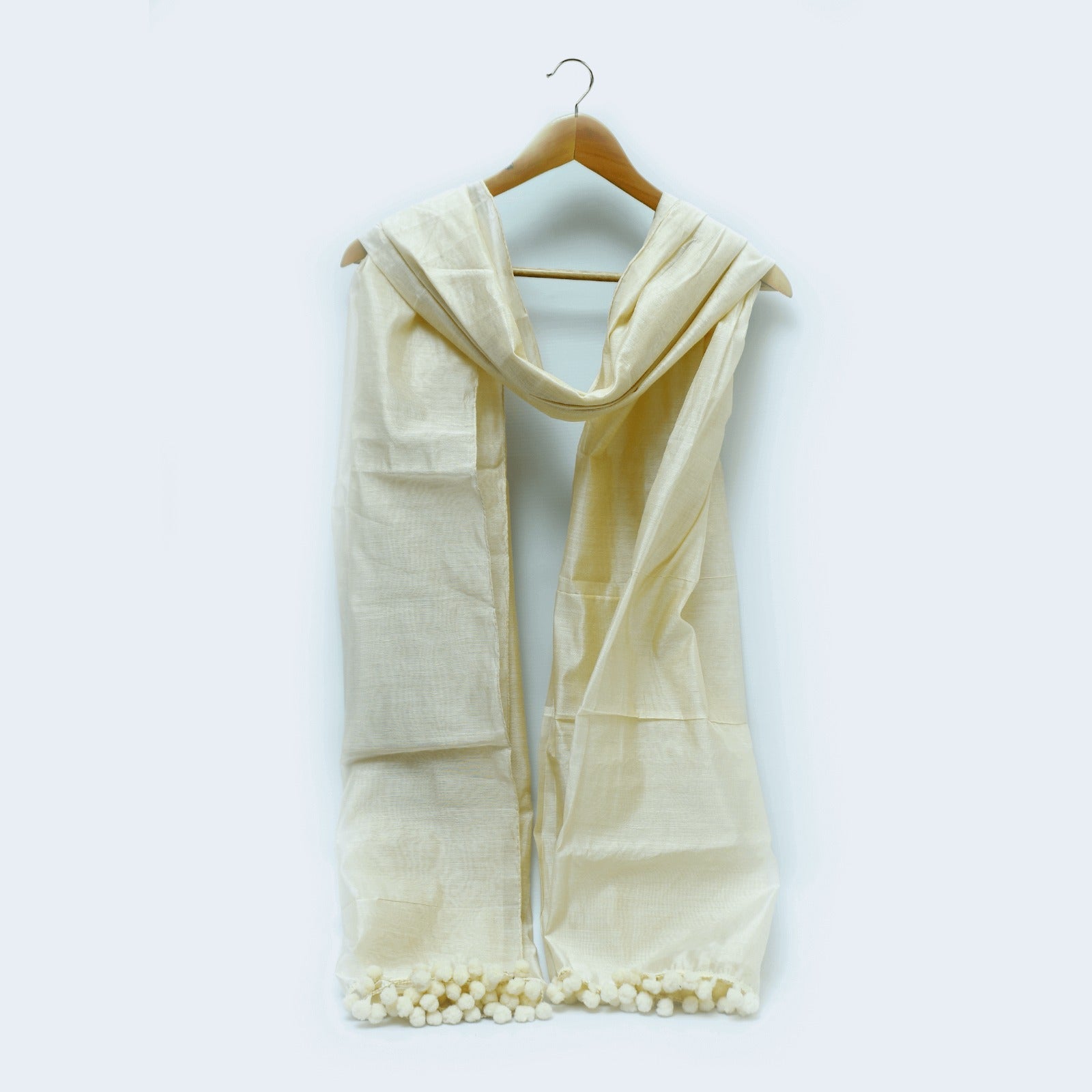 Khaddi Woven Two Sided Lace Skin Dupatta