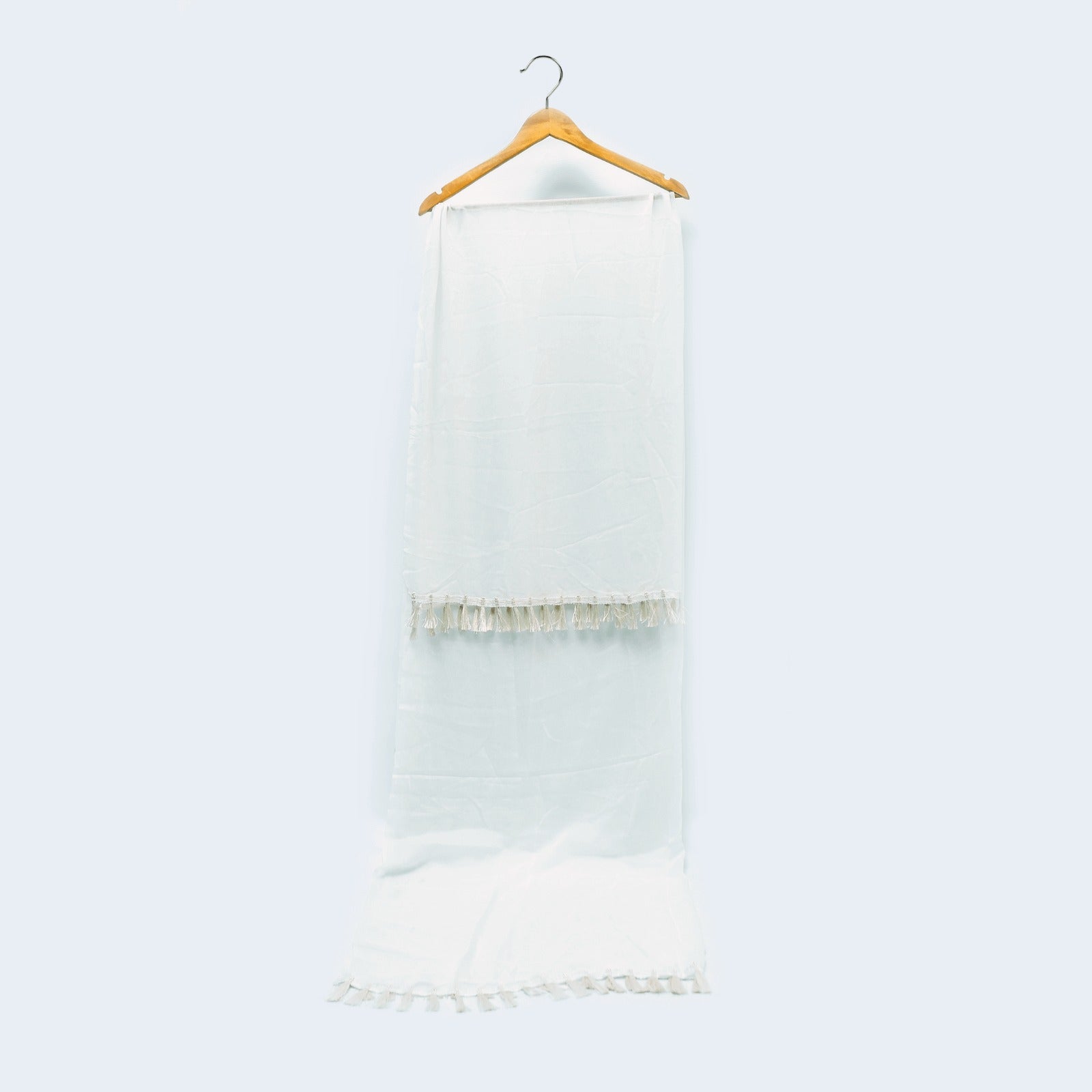 White Chiffon Dupatta With Two Sided Lace