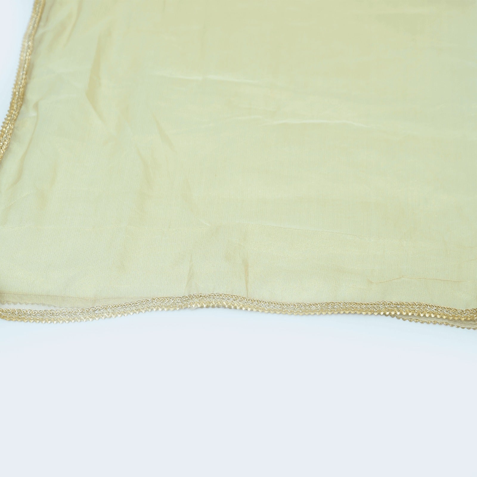 Mesuri Light Lemon Zest All Sided Lace Dupatta
