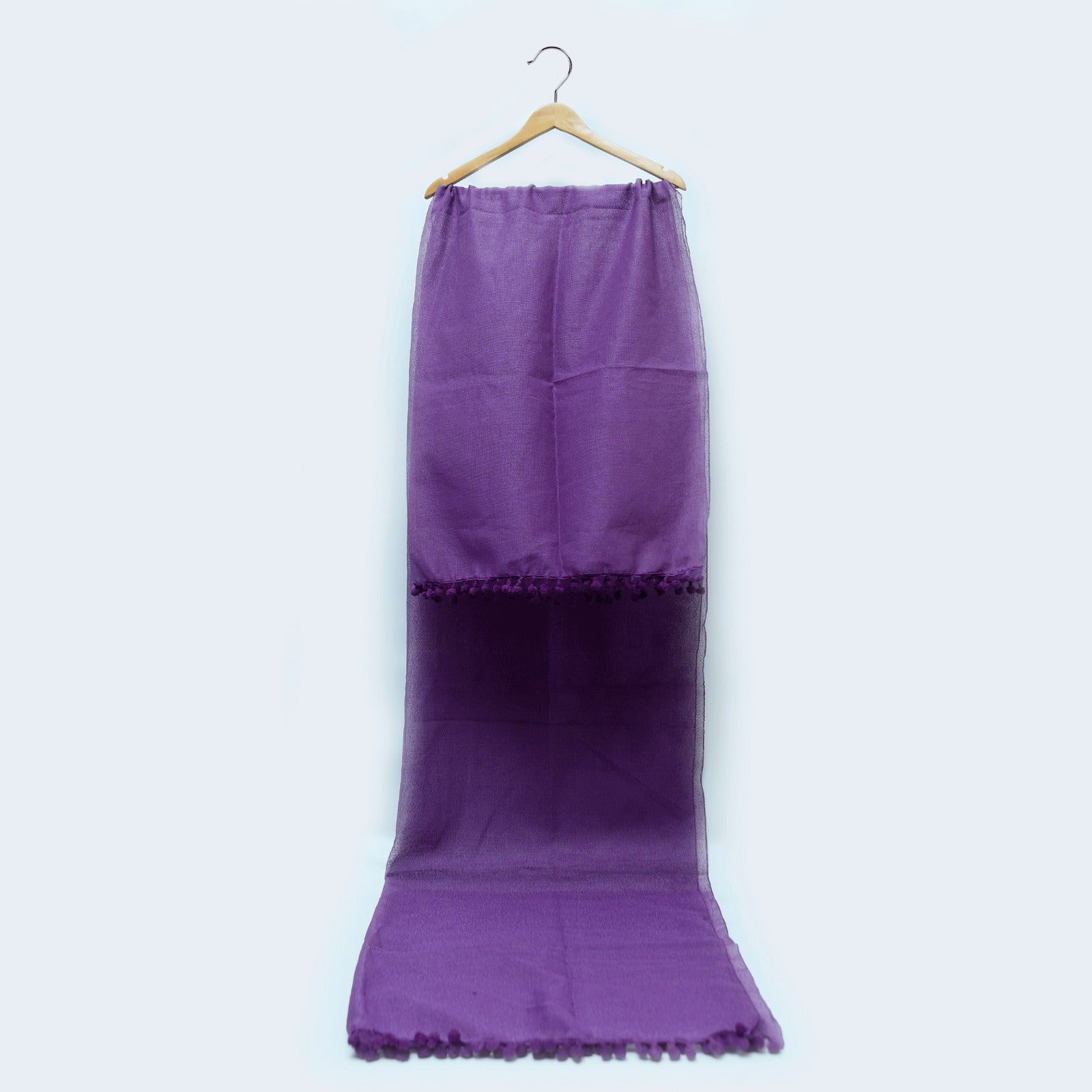 Khaddi Woven Two Sided Lace Purple Dupatta