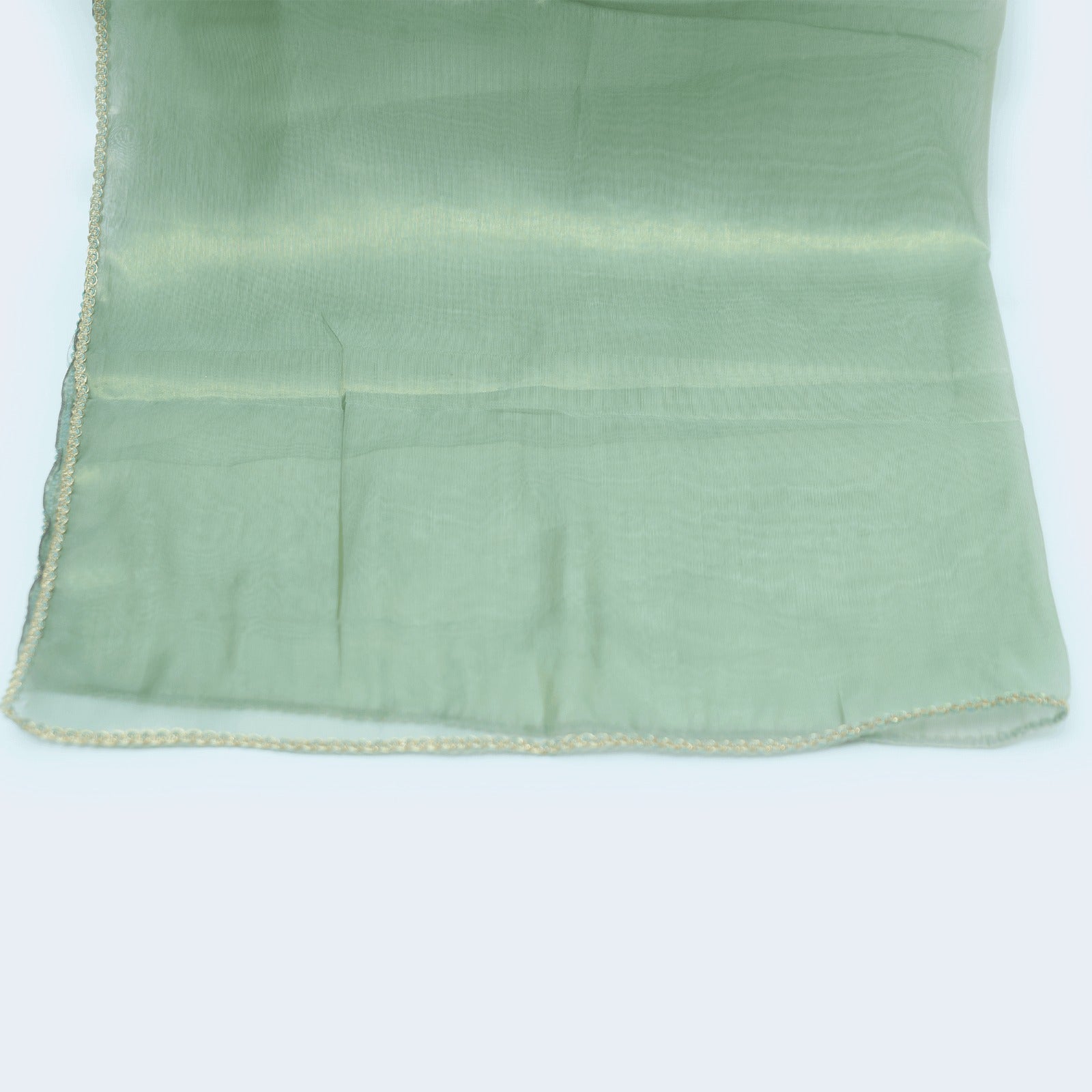 Mesuri Chinois Green All Sided Lace Dupatta