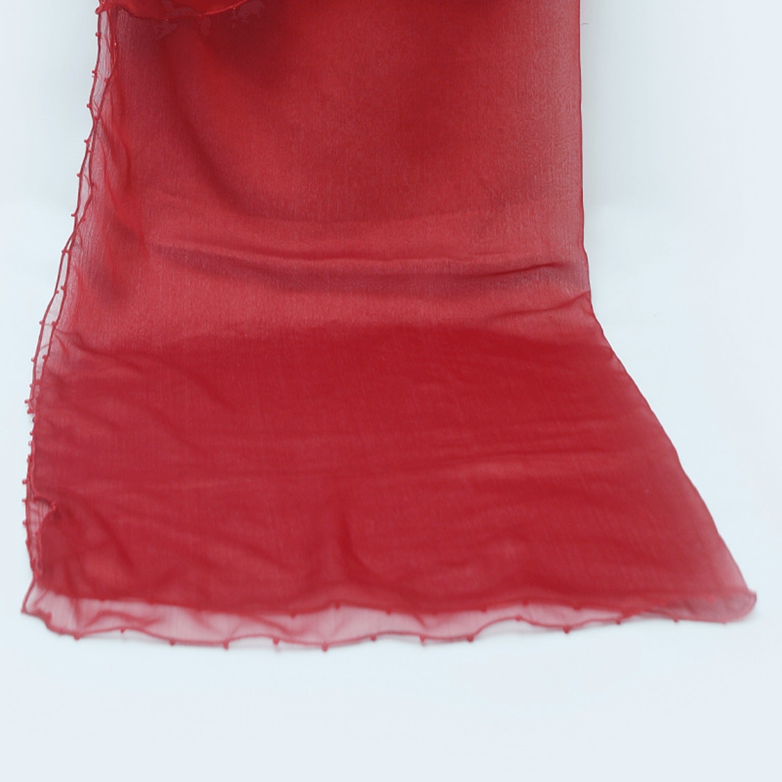 Chiffon Red All sided Lace Dupatta