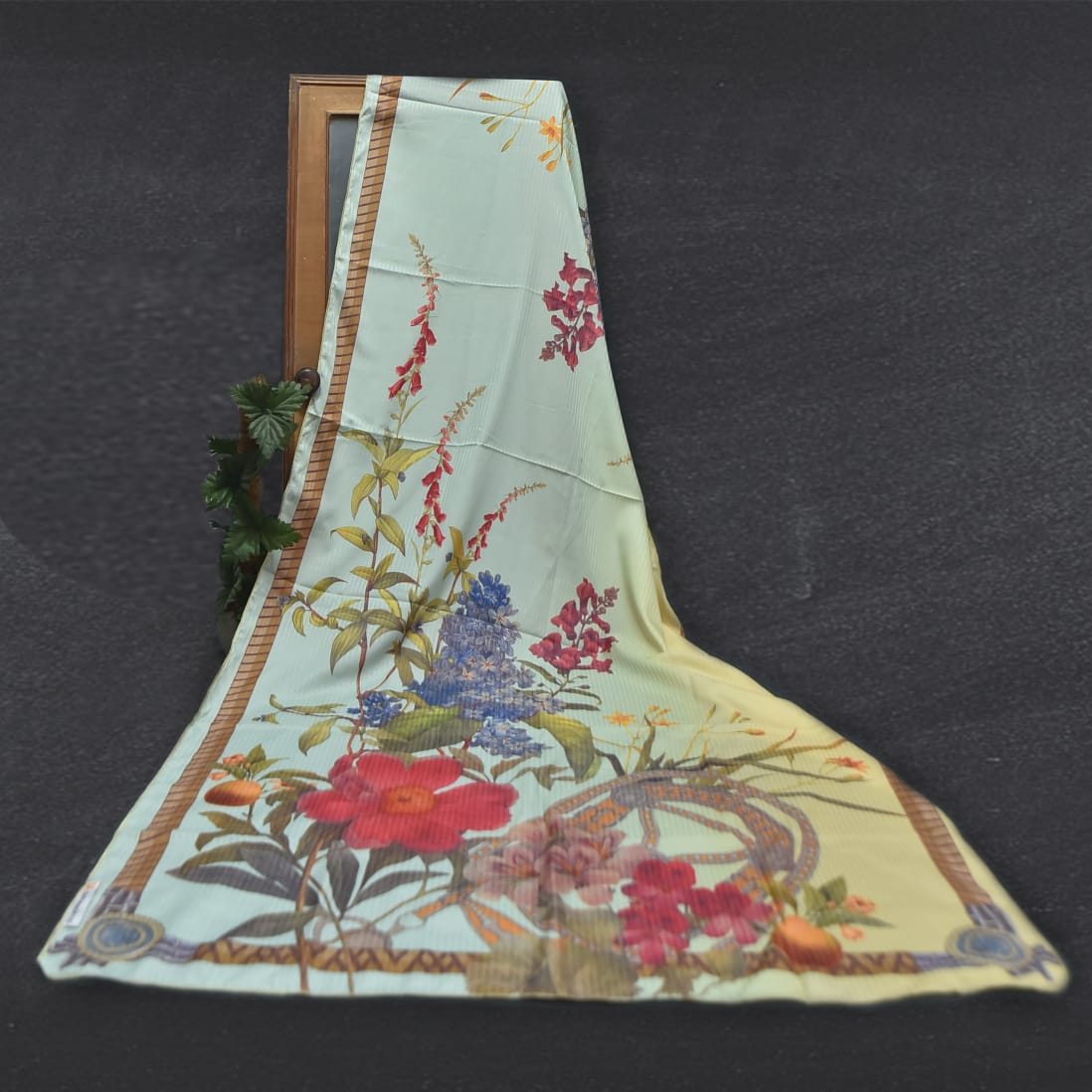 Poly Lawn Dual Shade Spring Floral Printed Dupatta