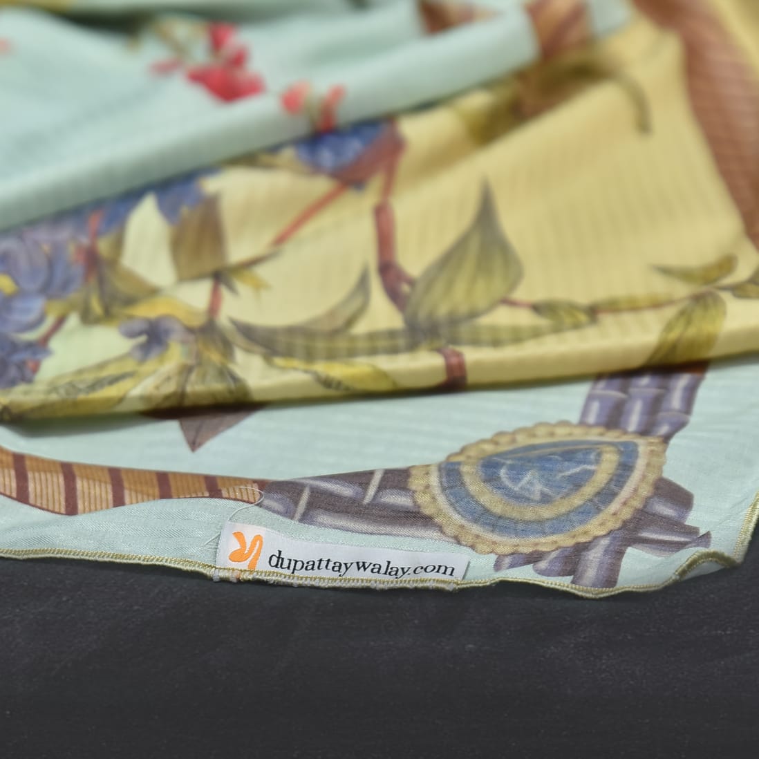 Poly Lawn Dual Shade Spring Floral Printed Dupatta