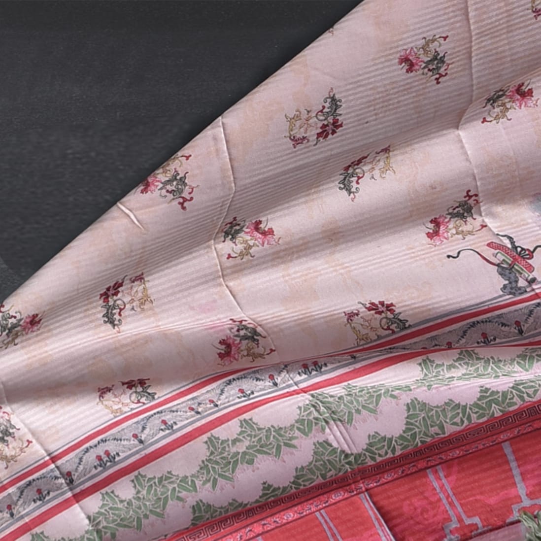 Poly Lawn Light Pink Floral Printed Dupatta