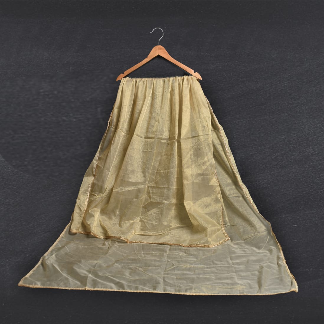 Mesuri Golden Yellow All Sided Lace Dupatta