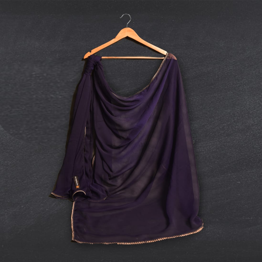 Chiffon Purple All sided Lace Dupatta