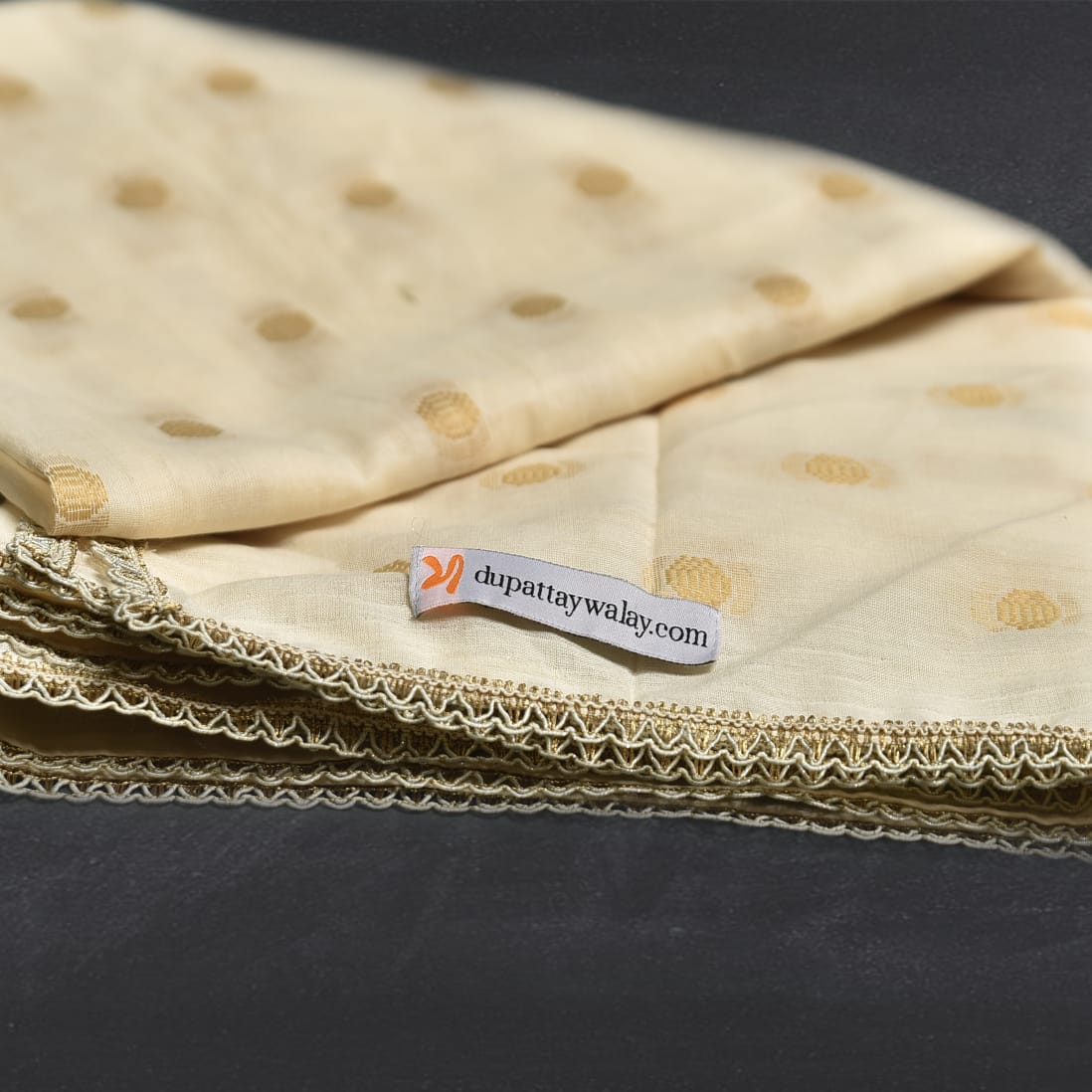 Cotton Skin Bindi All Sided Lace Dupatta