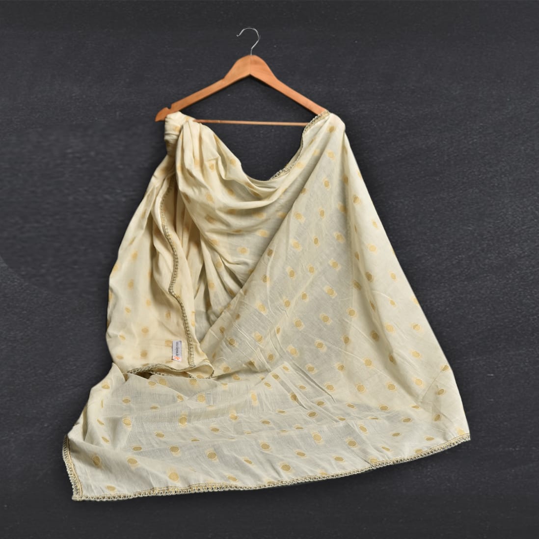 Cotton Skin Bindi All Sided Lace Dupatta