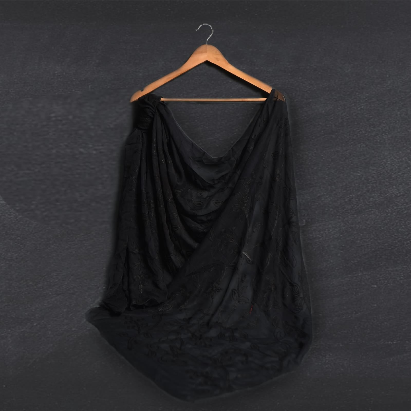 Chiffon Black Embroidered Dupatta