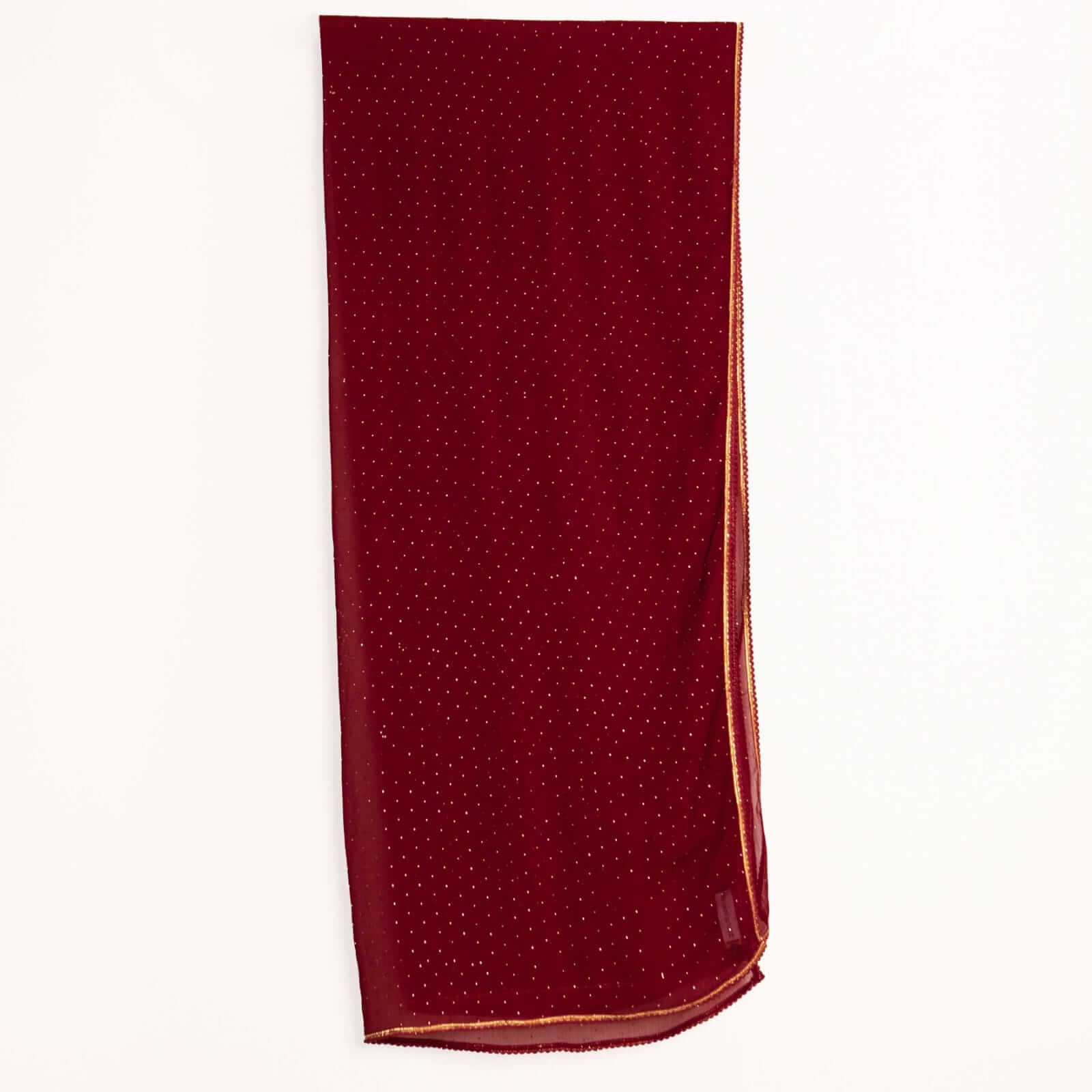 Chiffon Maroon Swarovski All sided Lace Dupatta